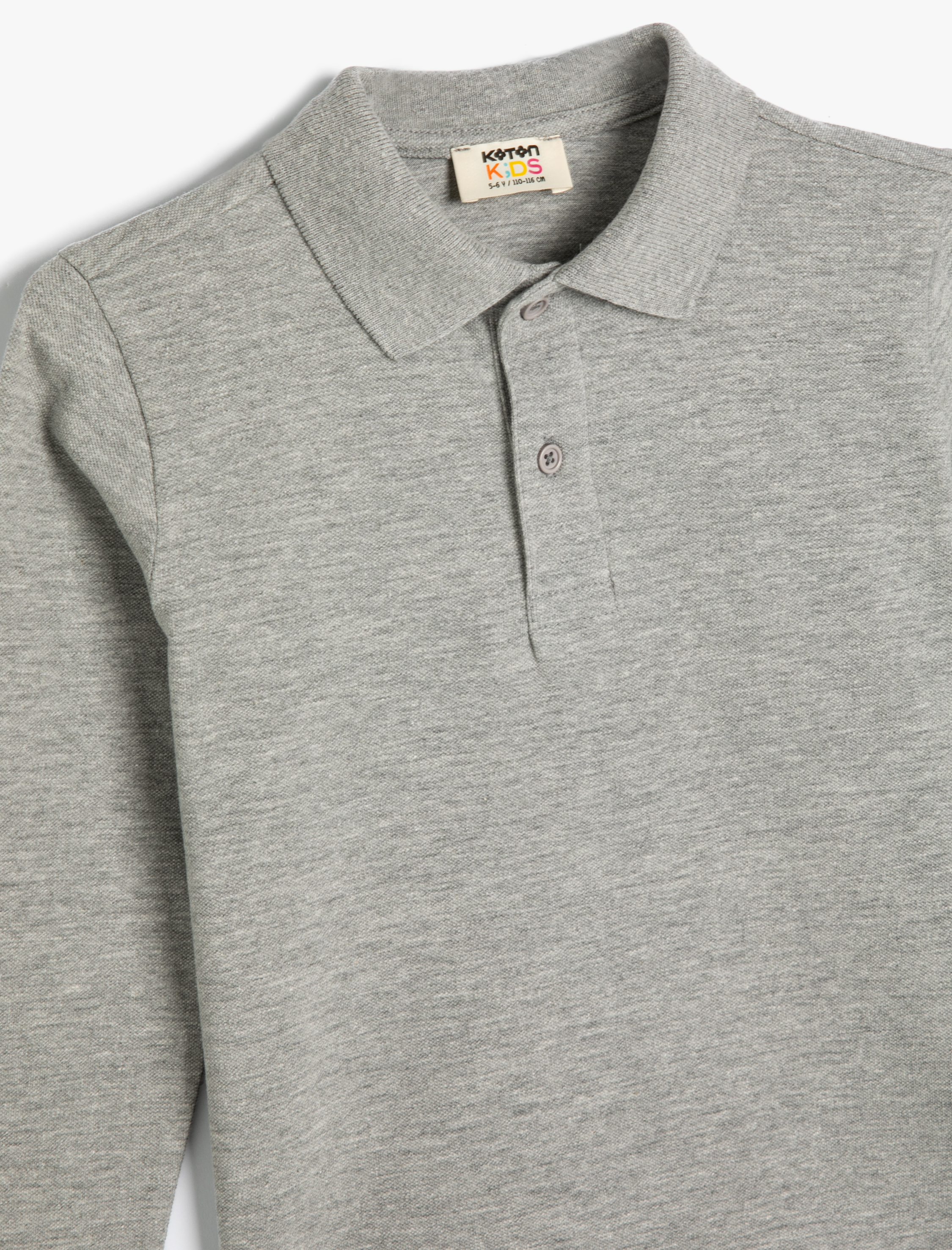 Erkek Çocuk Uzun Kollu Pamuklu Polo Yaka Basic Okul Tişörtü