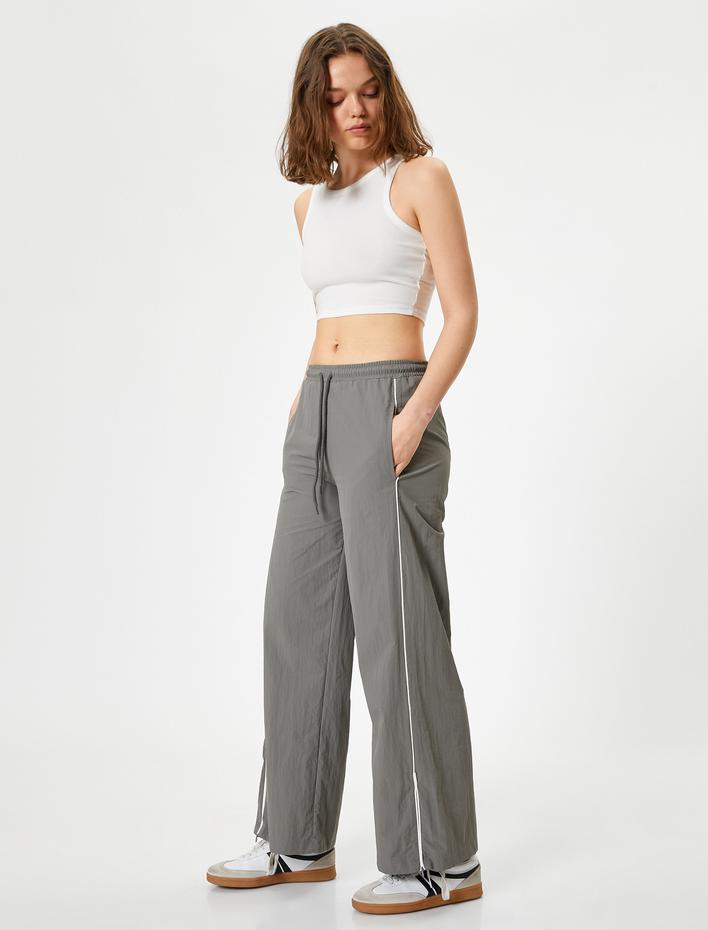  Paraşüt Pantolon Bol Paça Cepli Beli Bağlamalı