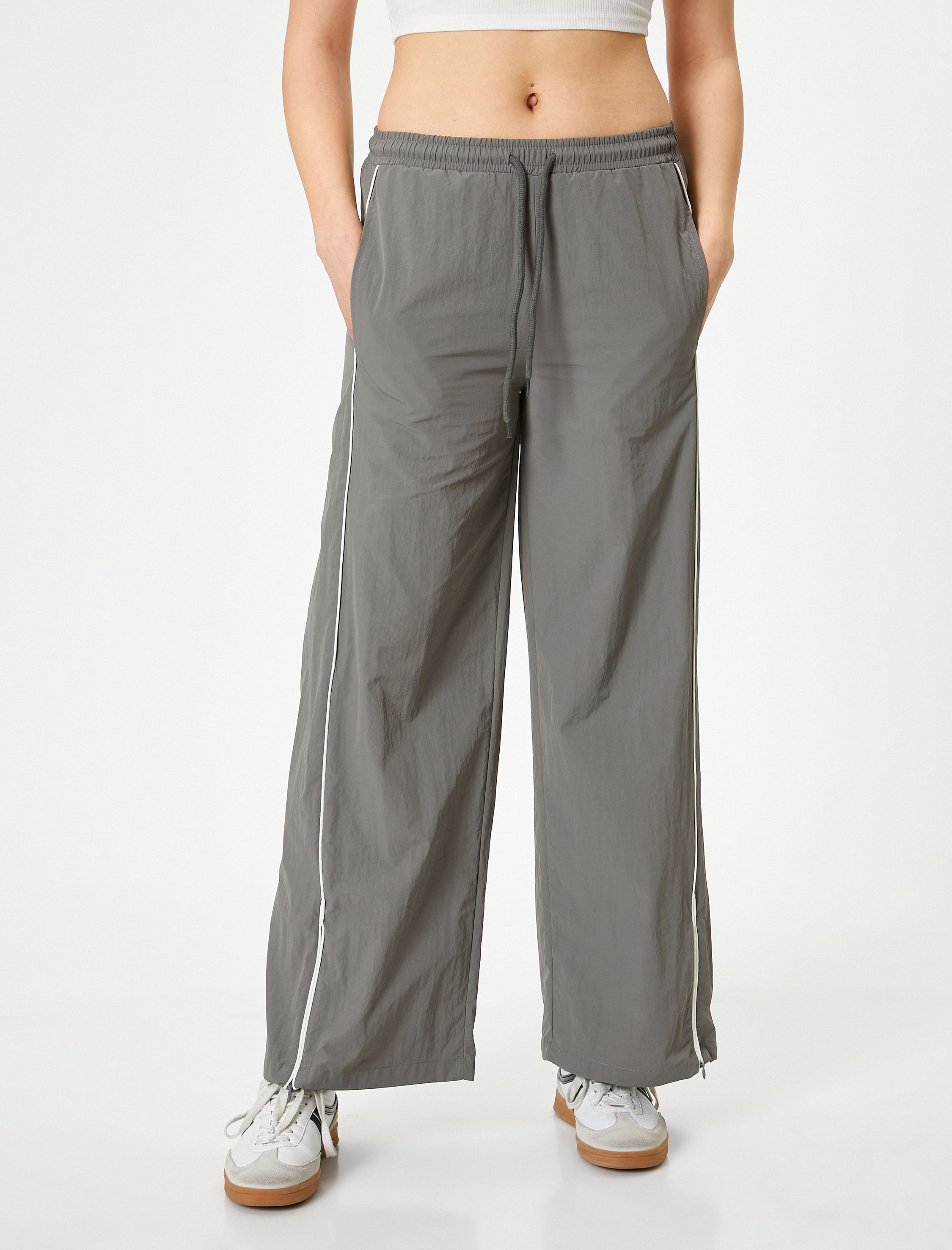   Paraşüt Pantolon Bol Paça Cepli Beli Bağlamalı