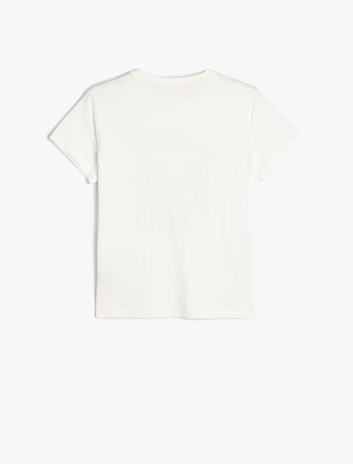 Kız Çocuk Kalpli Tişört Kısa Kollu Bisiklet Yaka Pamuklu