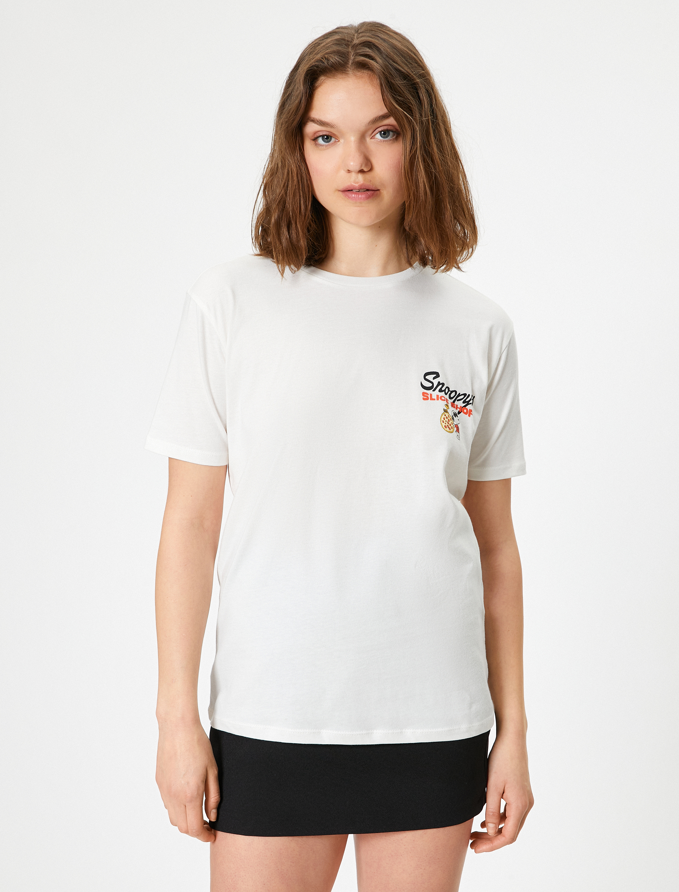   Snoopy Tişört Arkası Baskılı Oversize Kısa Kollu Lisanslı