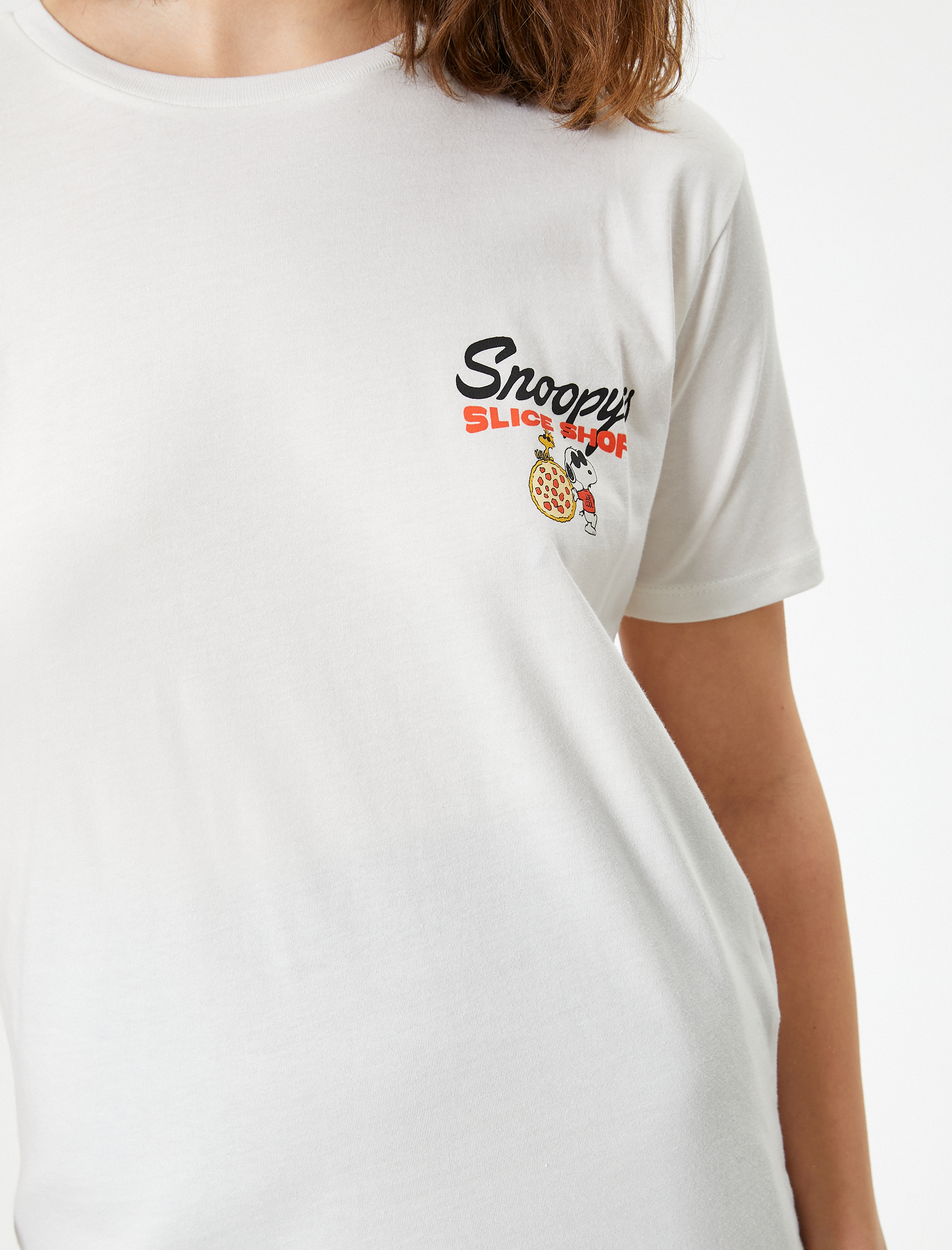   Snoopy Tişört Arkası Baskılı Oversize Kısa Kollu Lisanslı