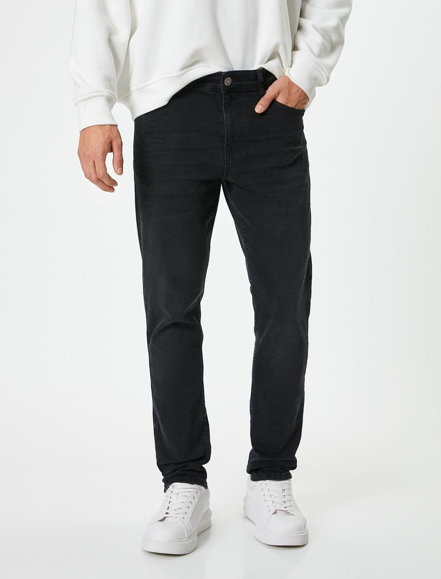   Standart Bel Slim Fit Pamuklu Kot Pantolon - Brad Jean