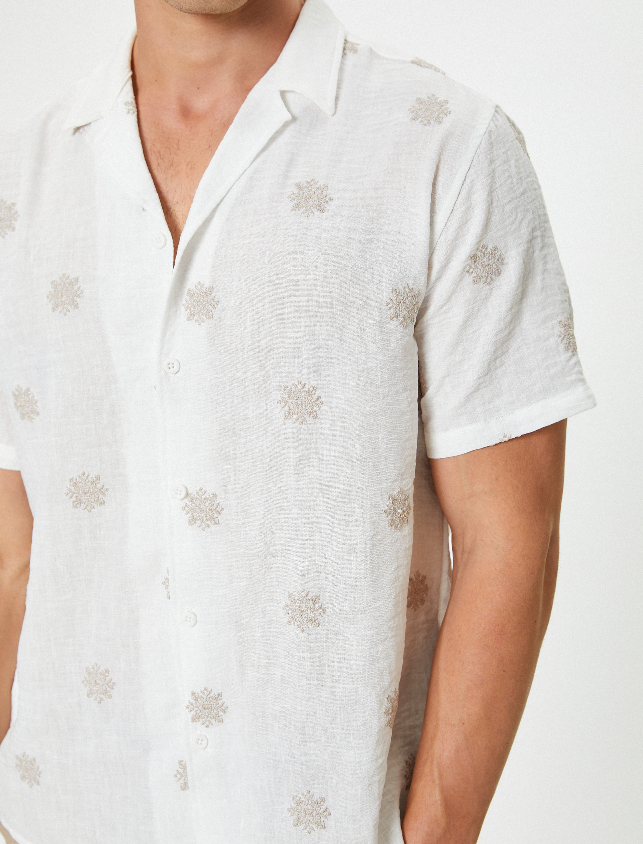   Yazlık Gömlek Kısa Kollu Baskılı Klasik Yaka Regular Fit