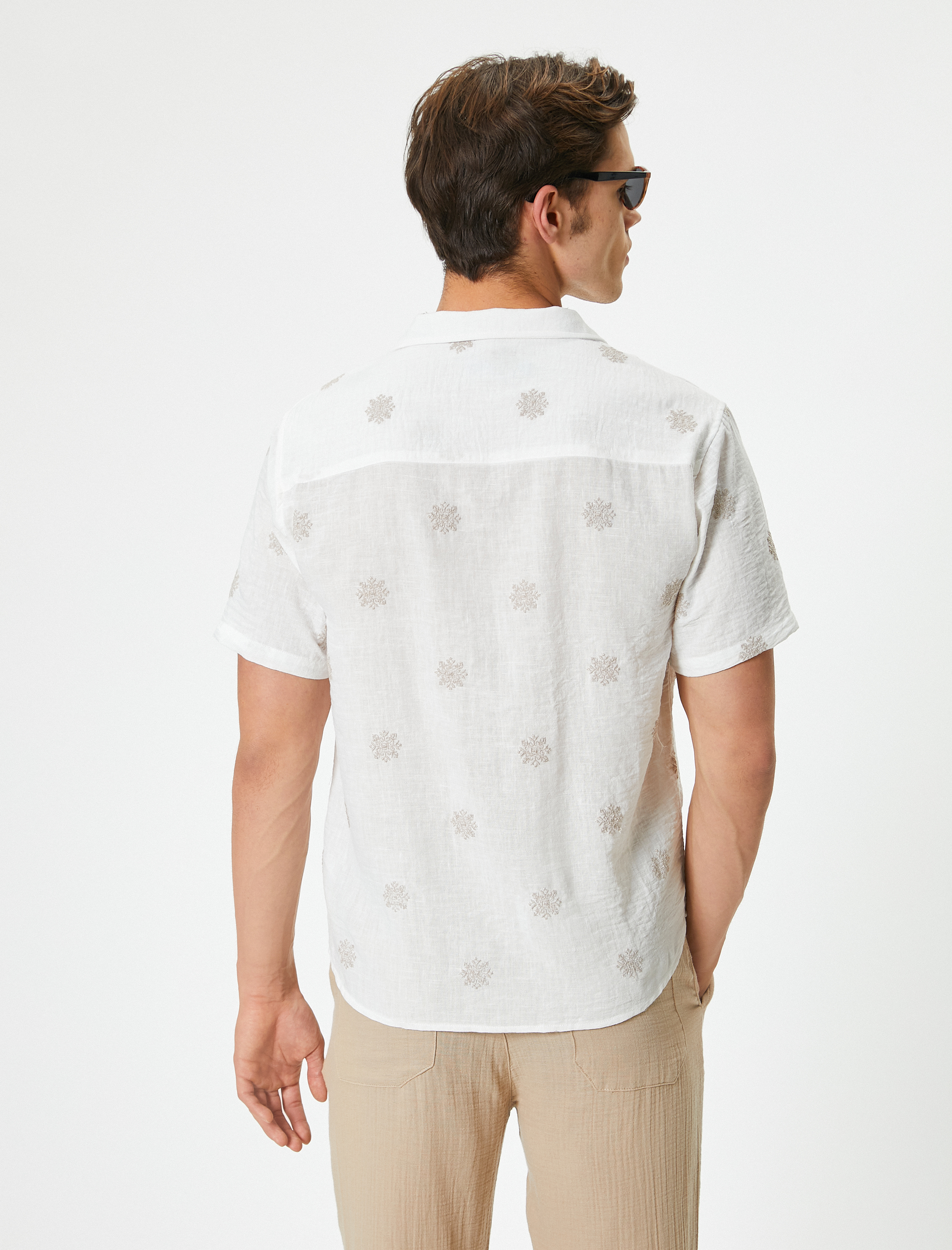   Yazlık Gömlek Kısa Kollu Baskılı Klasik Yaka Regular Fit