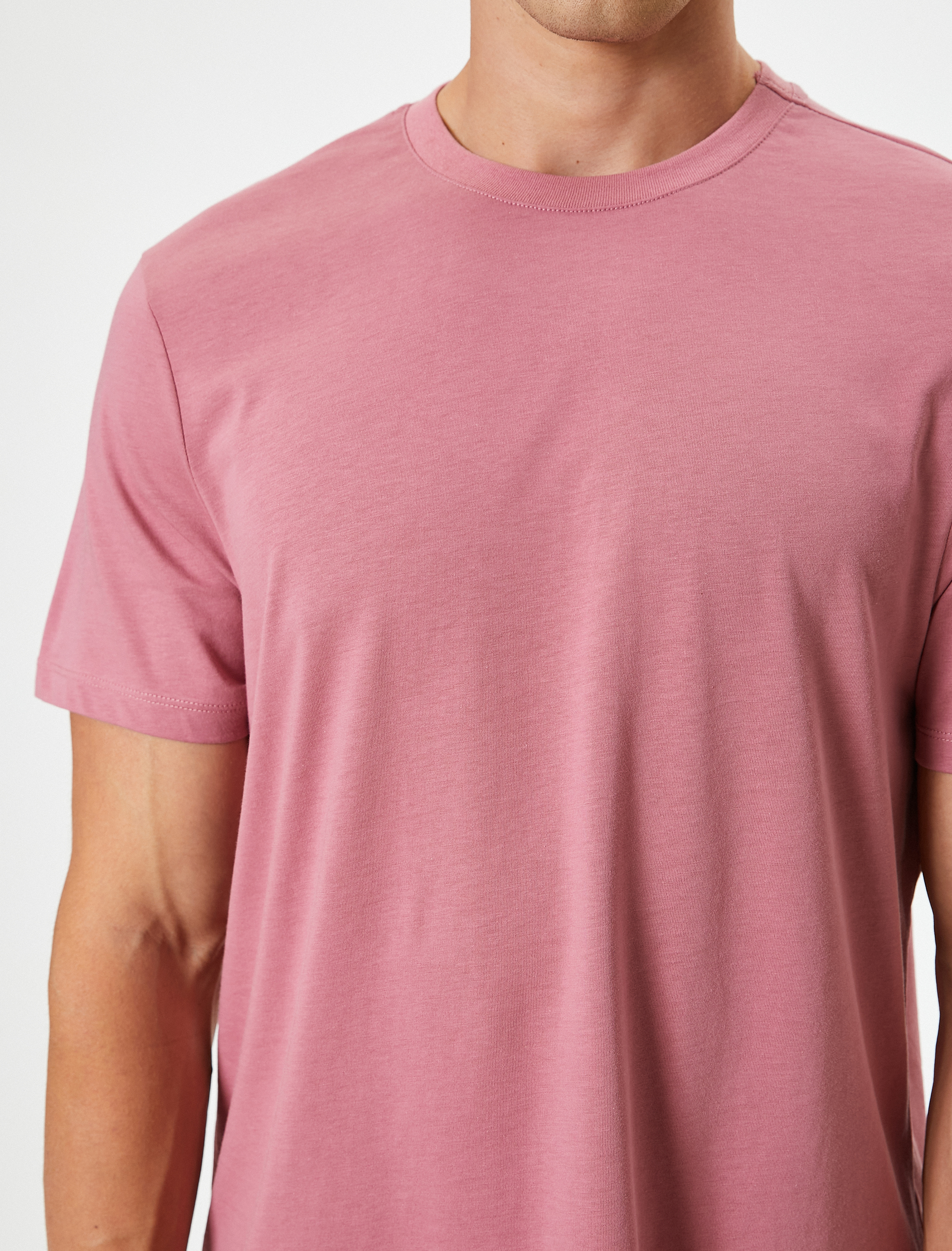 Basic Tişört Kısa Kollu Bisiklet Yaka Regular Fit Pamuklu