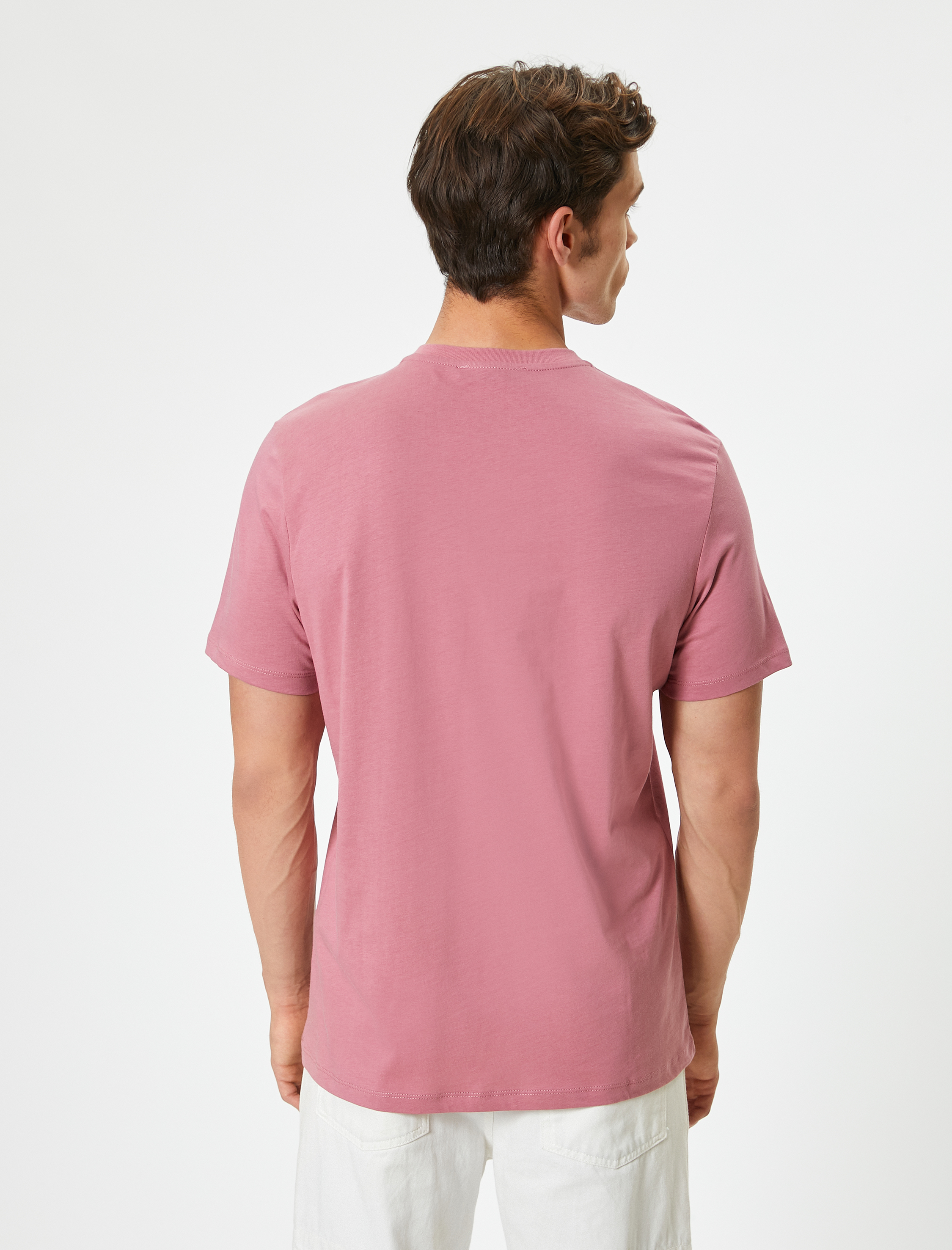 Basic Tişört Kısa Kollu Bisiklet Yaka Regular Fit Pamuklu