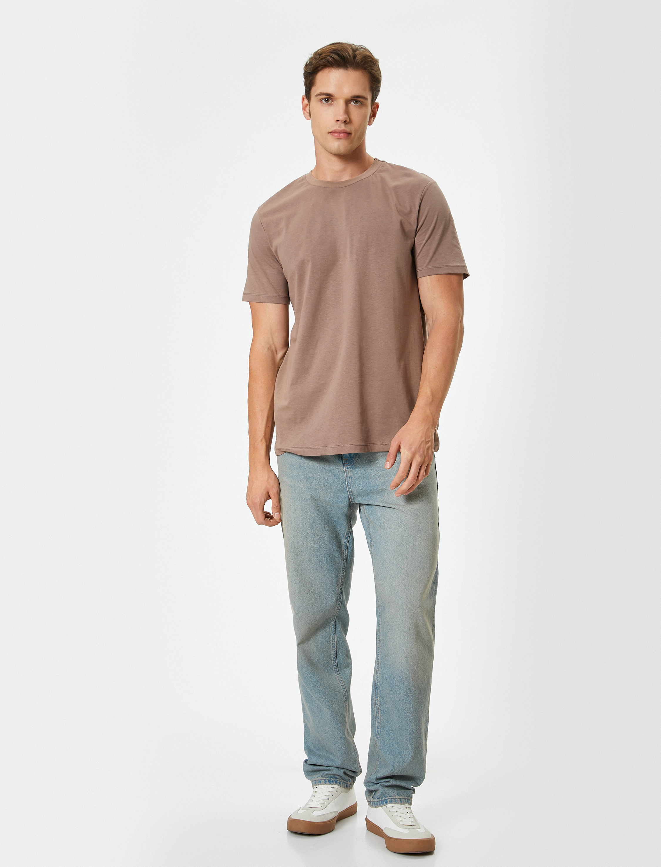   Basic Tişört Kısa Kollu Bisiklet Yaka Regular Fit Pamuklu