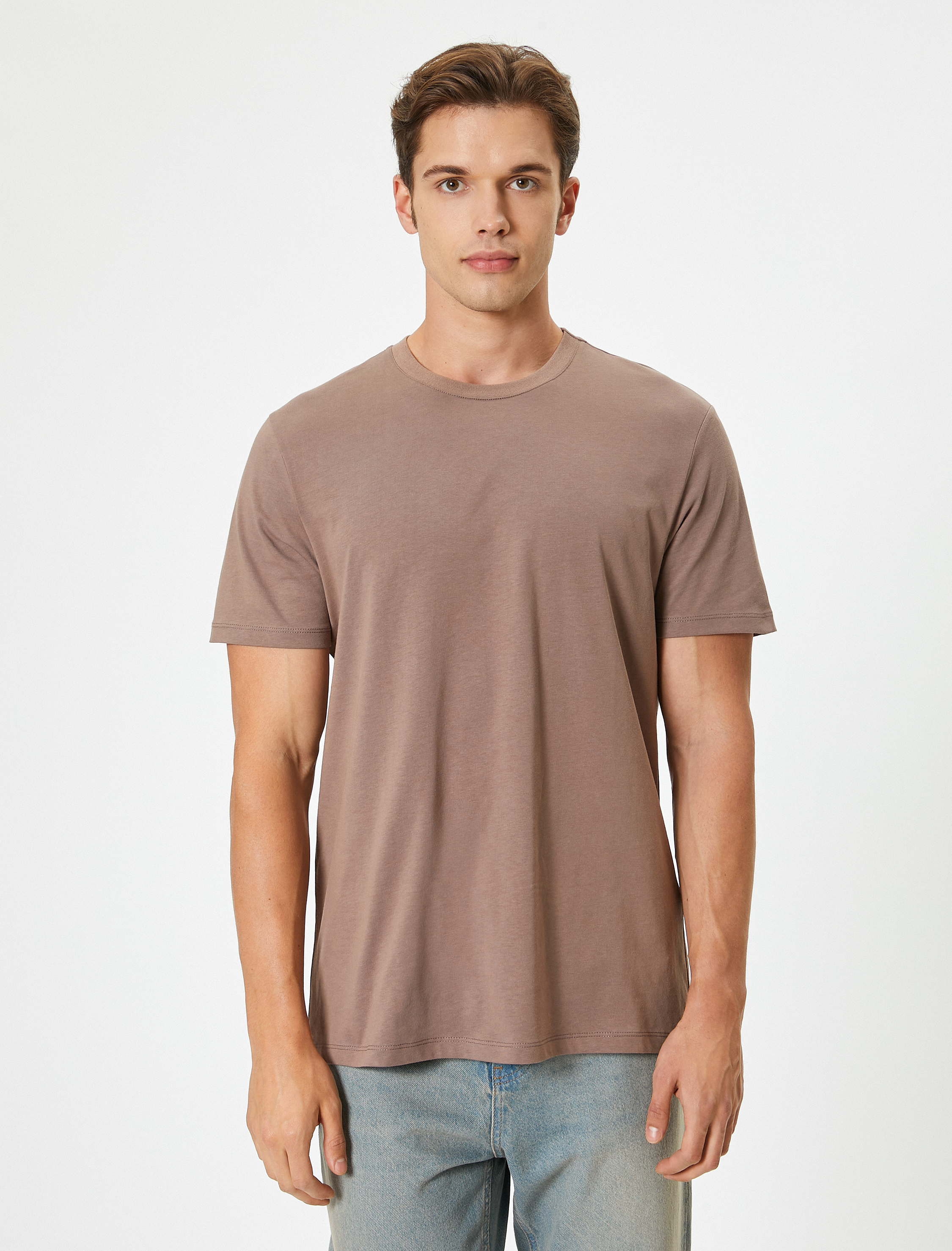   Basic Tişört Kısa Kollu Bisiklet Yaka Regular Fit Pamuklu