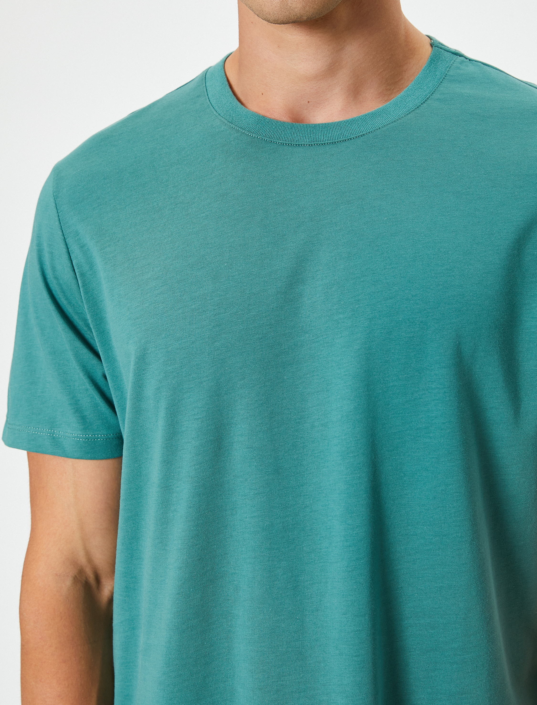   Basic Tişört Kısa Kollu Bisiklet Yaka Regular Fit Pamuklu