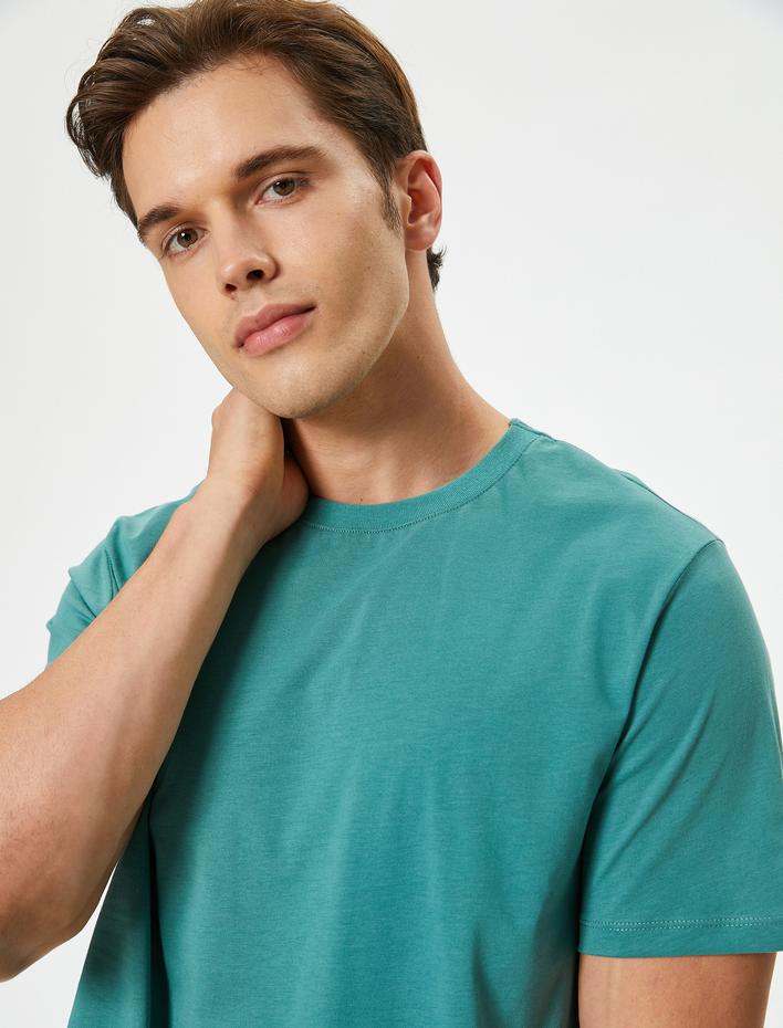  Basic Tişört Kısa Kollu Bisiklet Yaka Regular Fit Pamuklu