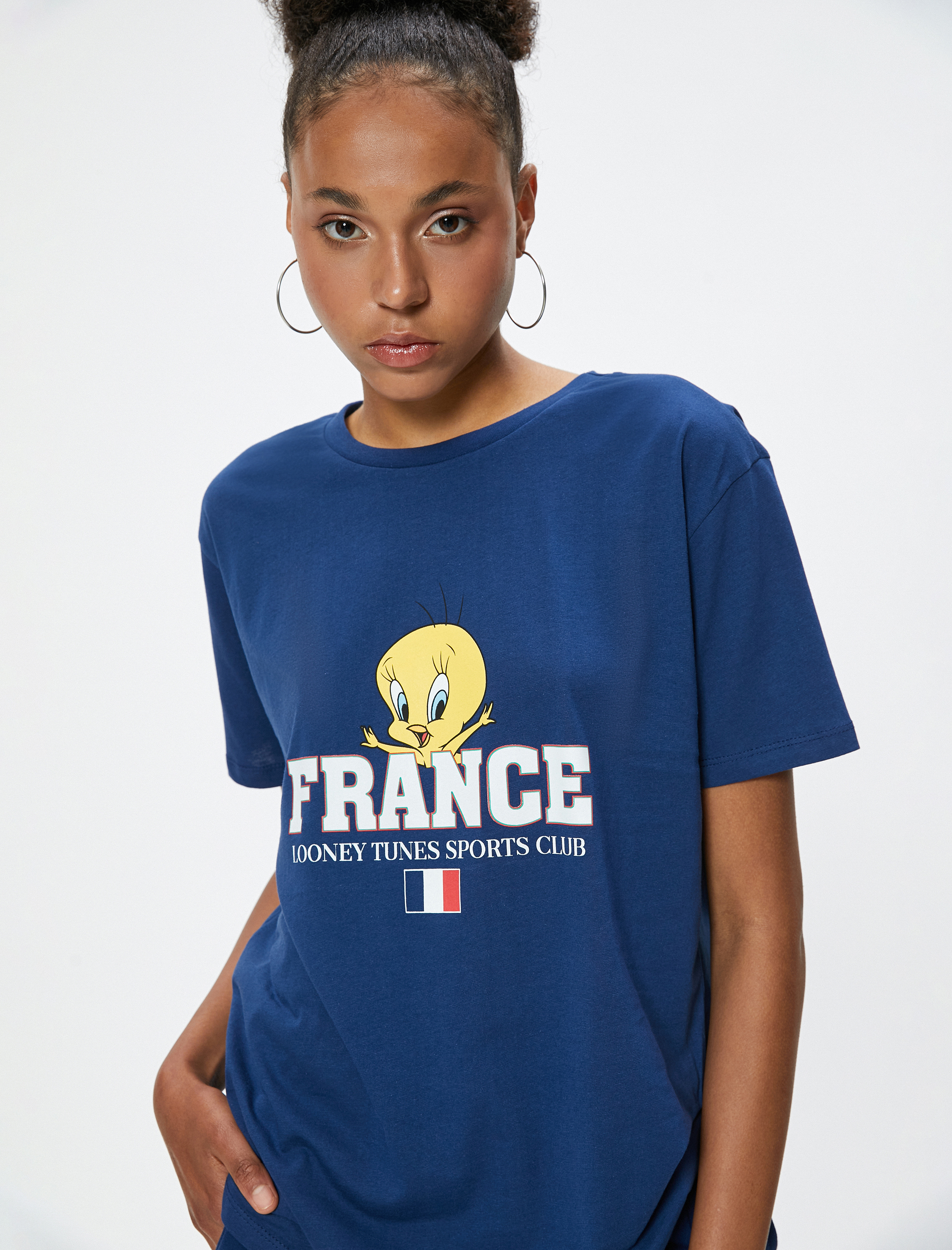   Tweety Oversize Tişört Lisanslı Baskılı Kısa Kolu