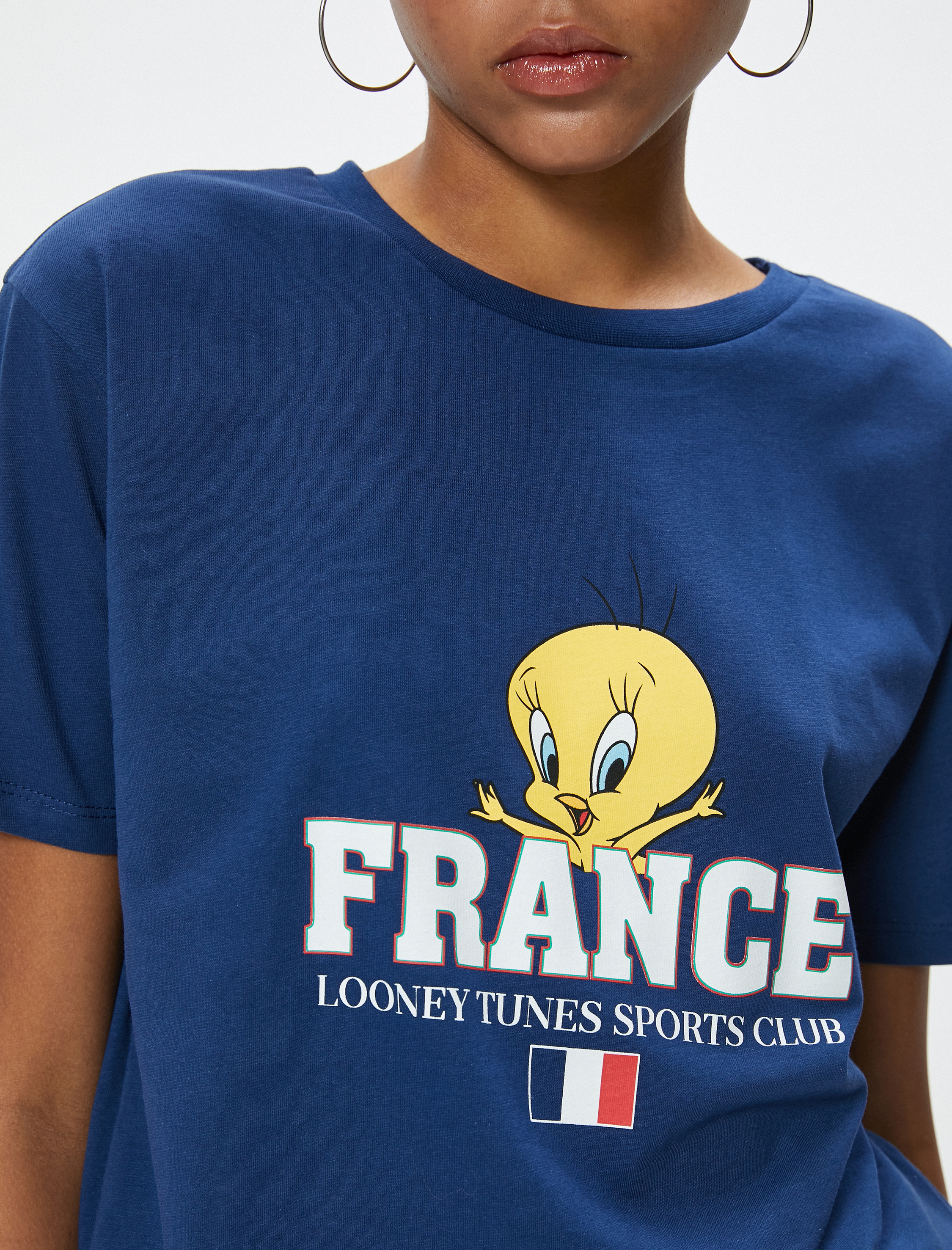   Tweety Oversize Tişört Lisanslı Baskılı Kısa Kolu