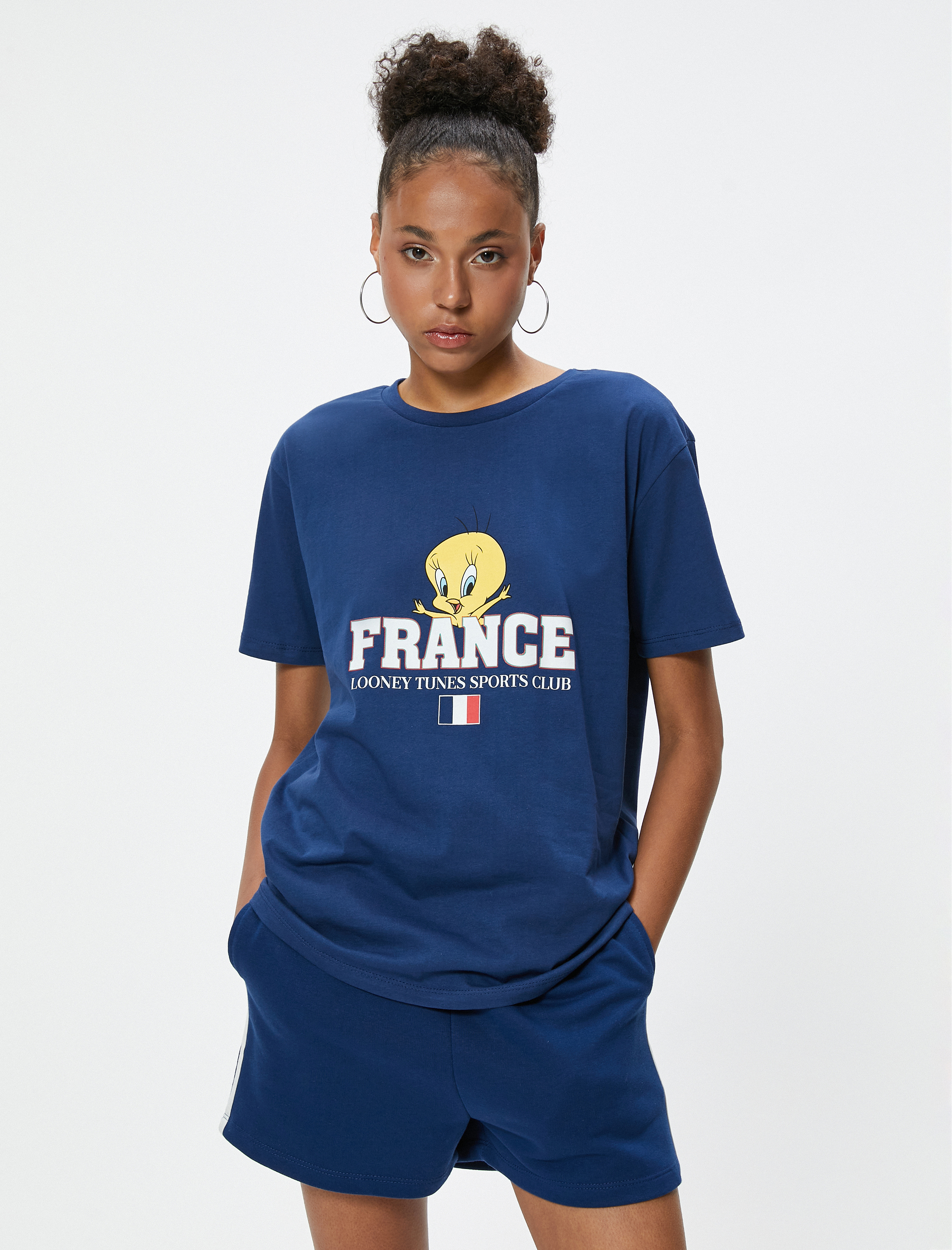   Tweety Oversize Tişört Lisanslı Baskılı Kısa Kolu