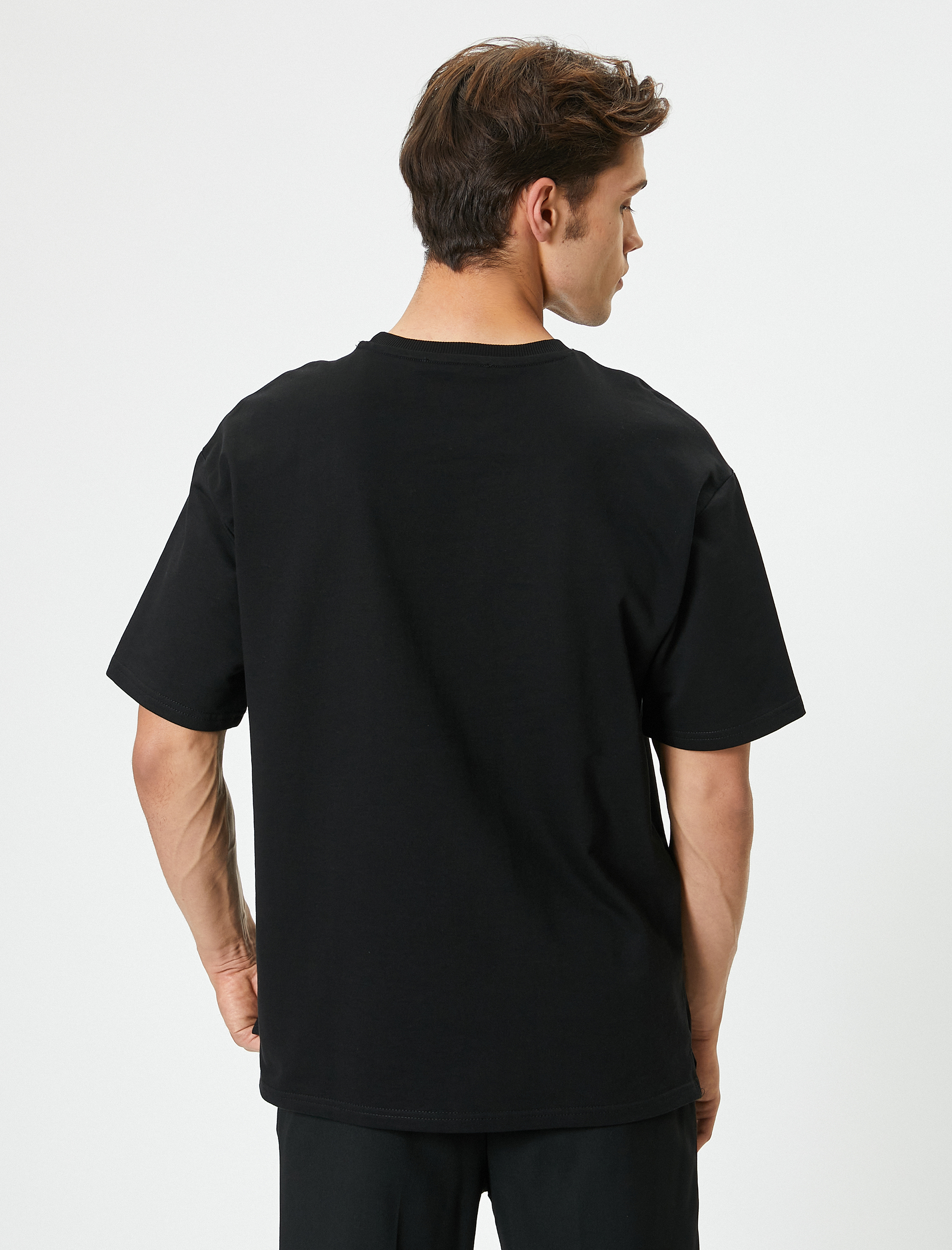   Basic Tişört Bisiklet Yaka Kısa Kollu Pamuklu