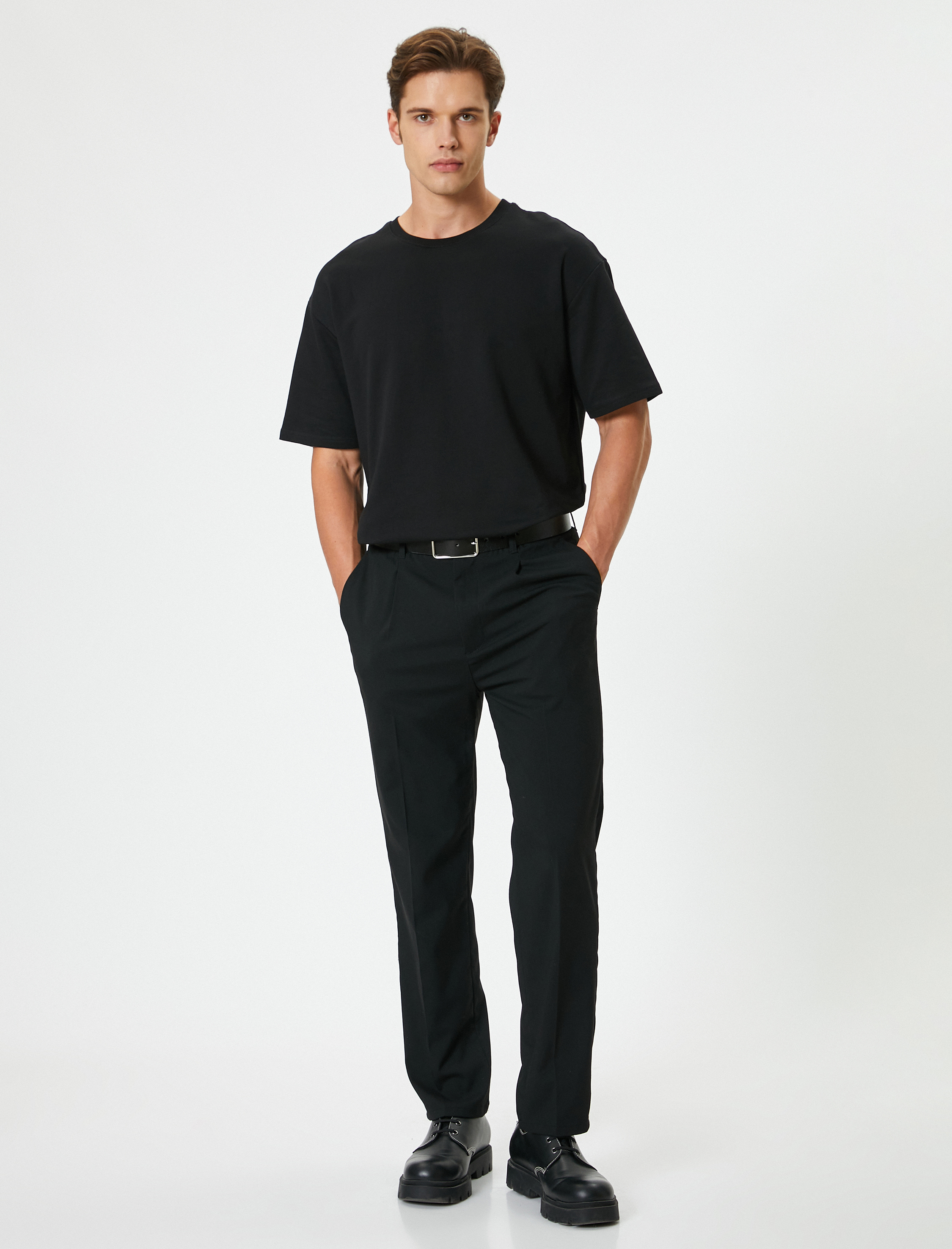   Basic Tişört Bisiklet Yaka Kısa Kollu Pamuklu