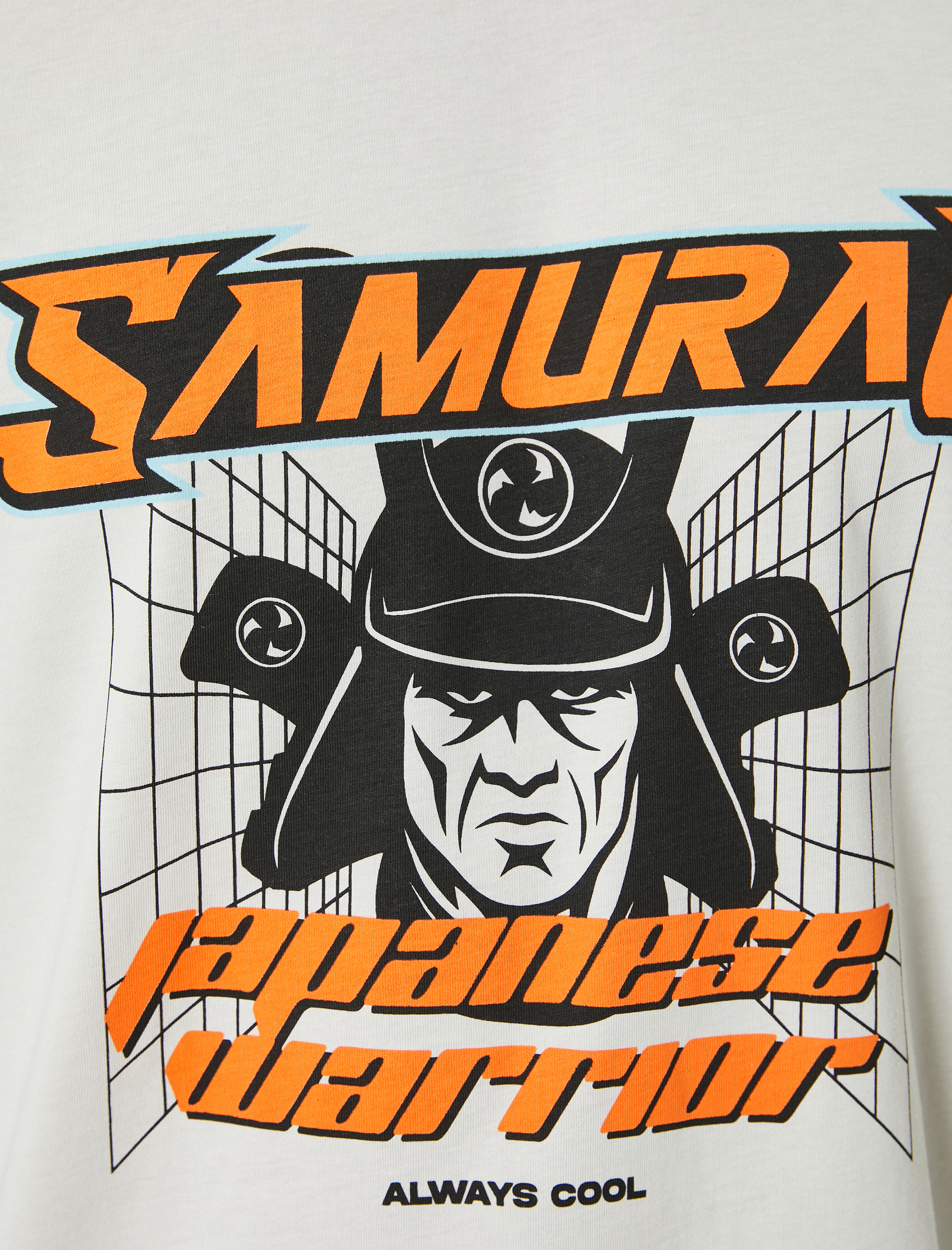   Samuray Baskılı Tişört Kısa Kollu Bisiklet Yaka Pamuklu Regular Fit