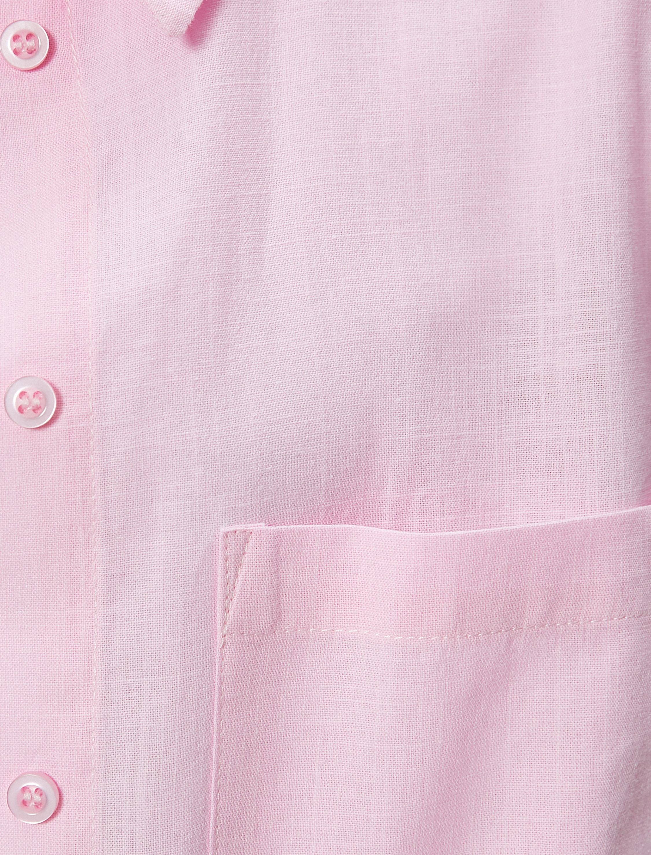   Kısa Kollu Gömlek Cep Detaylı Klasik Yaka Pamuklu