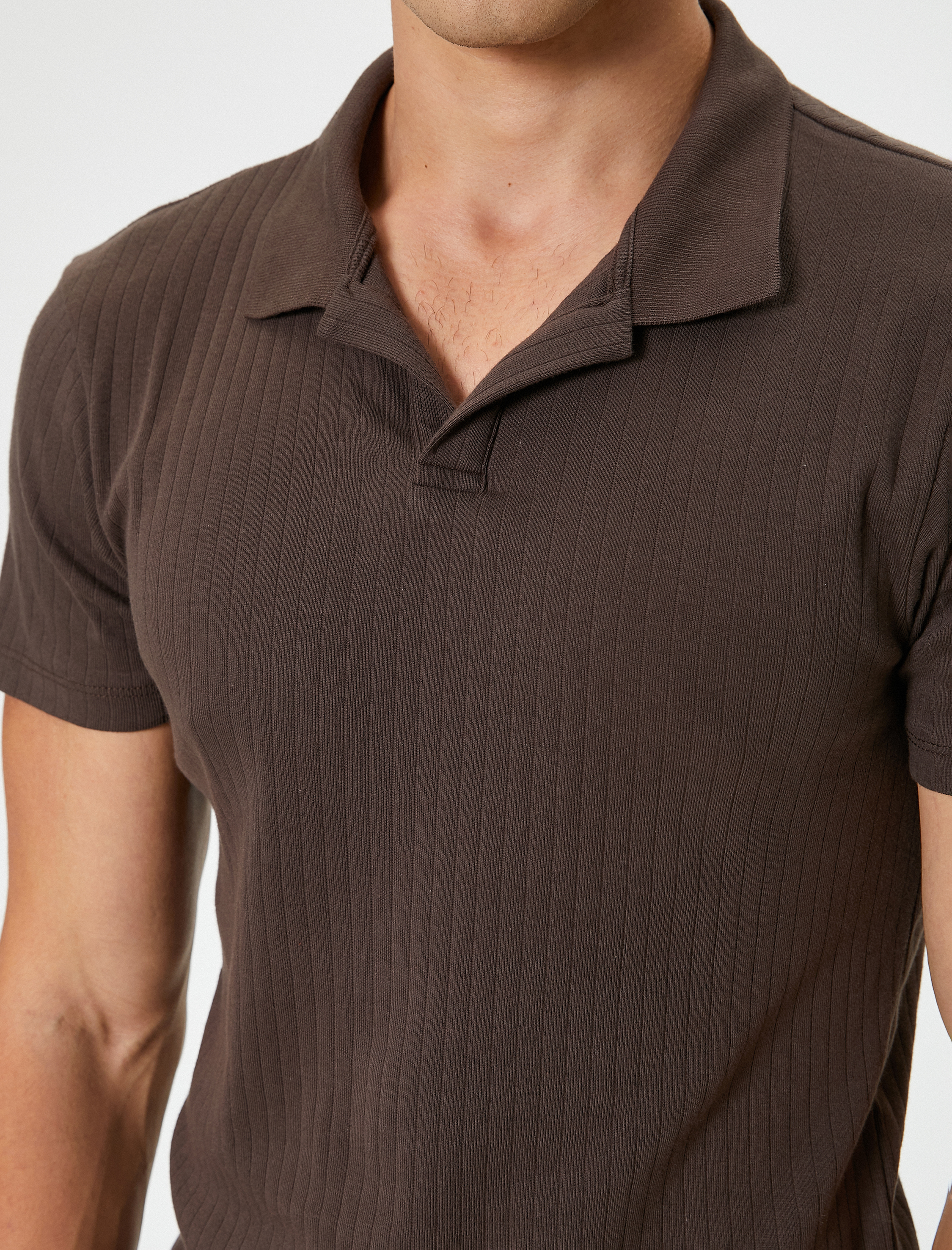 Slim Fit Tişört Polo Yaka Kısa Kollu Pamuklu