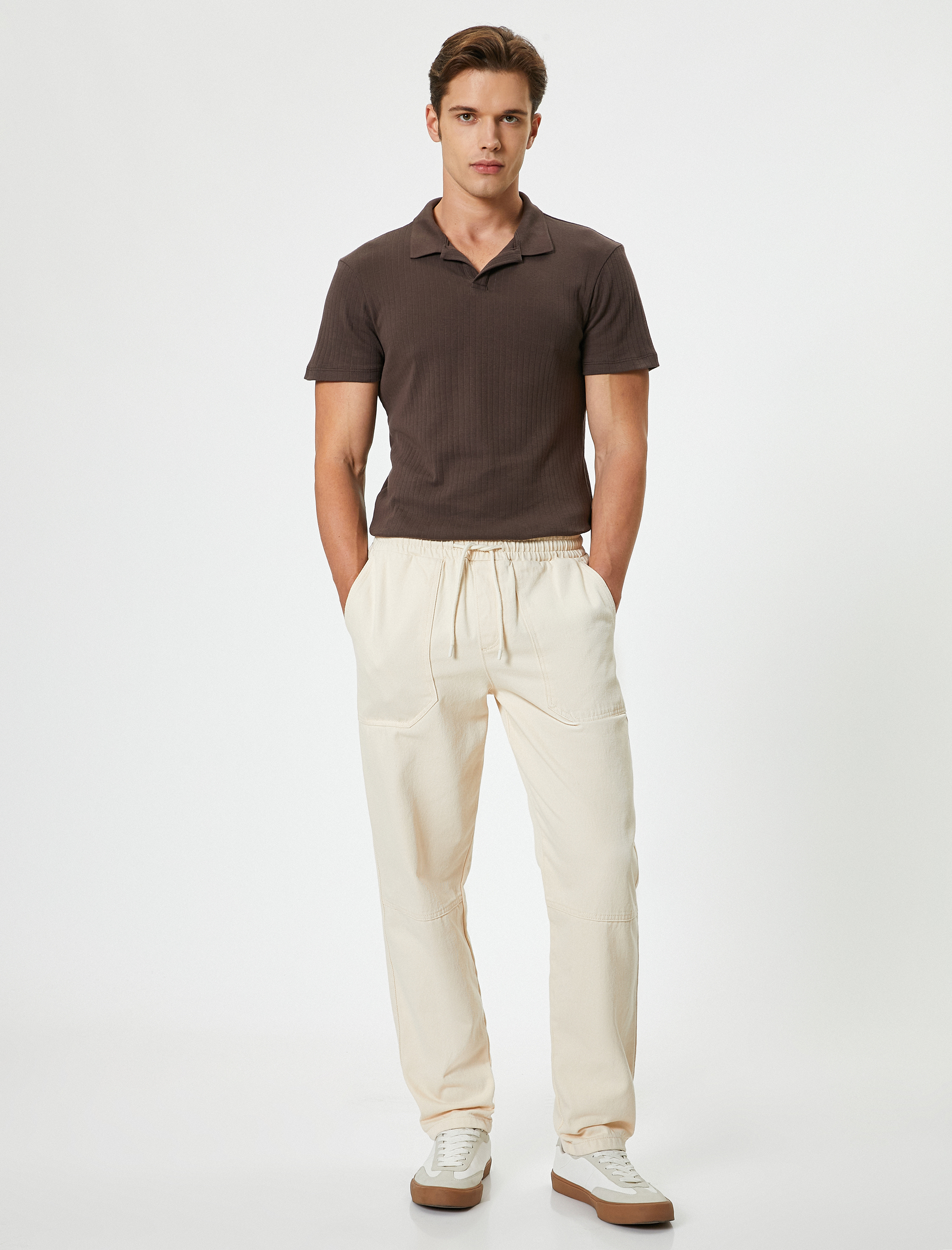 Slim Fit Tişört Polo Yaka Kısa Kollu Pamuklu