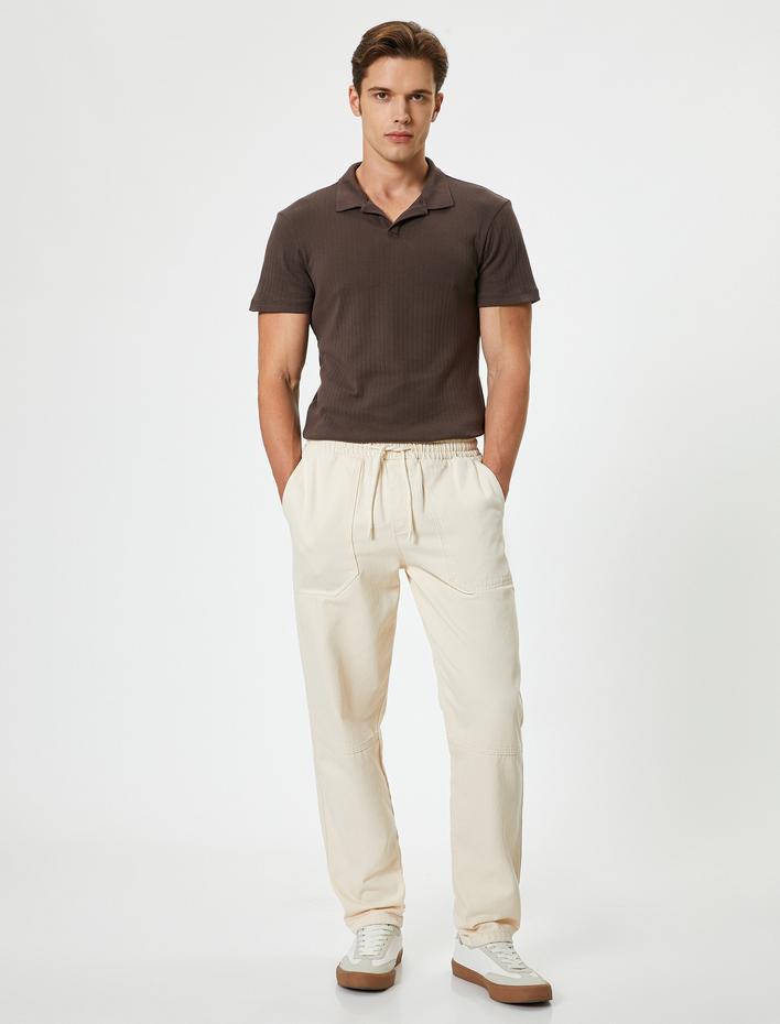  Slim Fit Tişört Polo Yaka Kısa Kollu Pamuklu