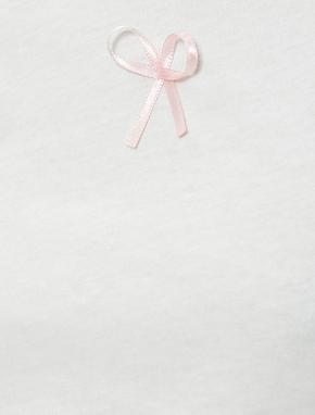 Crop Tişört Fiyonk Detaylı Bisiklet Yaka Slim Fit_5