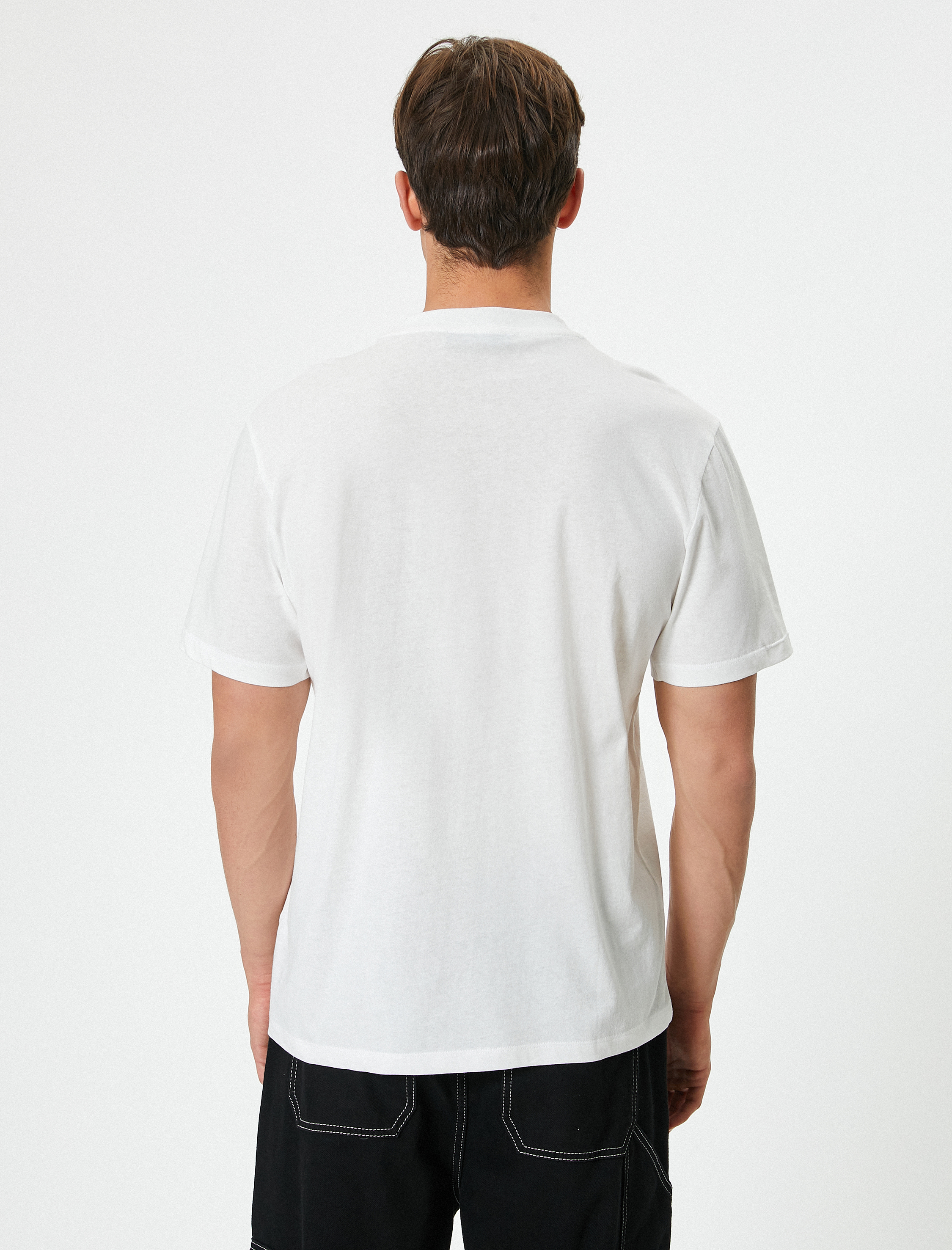   Slogan Baskılı Tişört Kısa Kollu Bisiklet Yaka Pamuklu Regular Fit