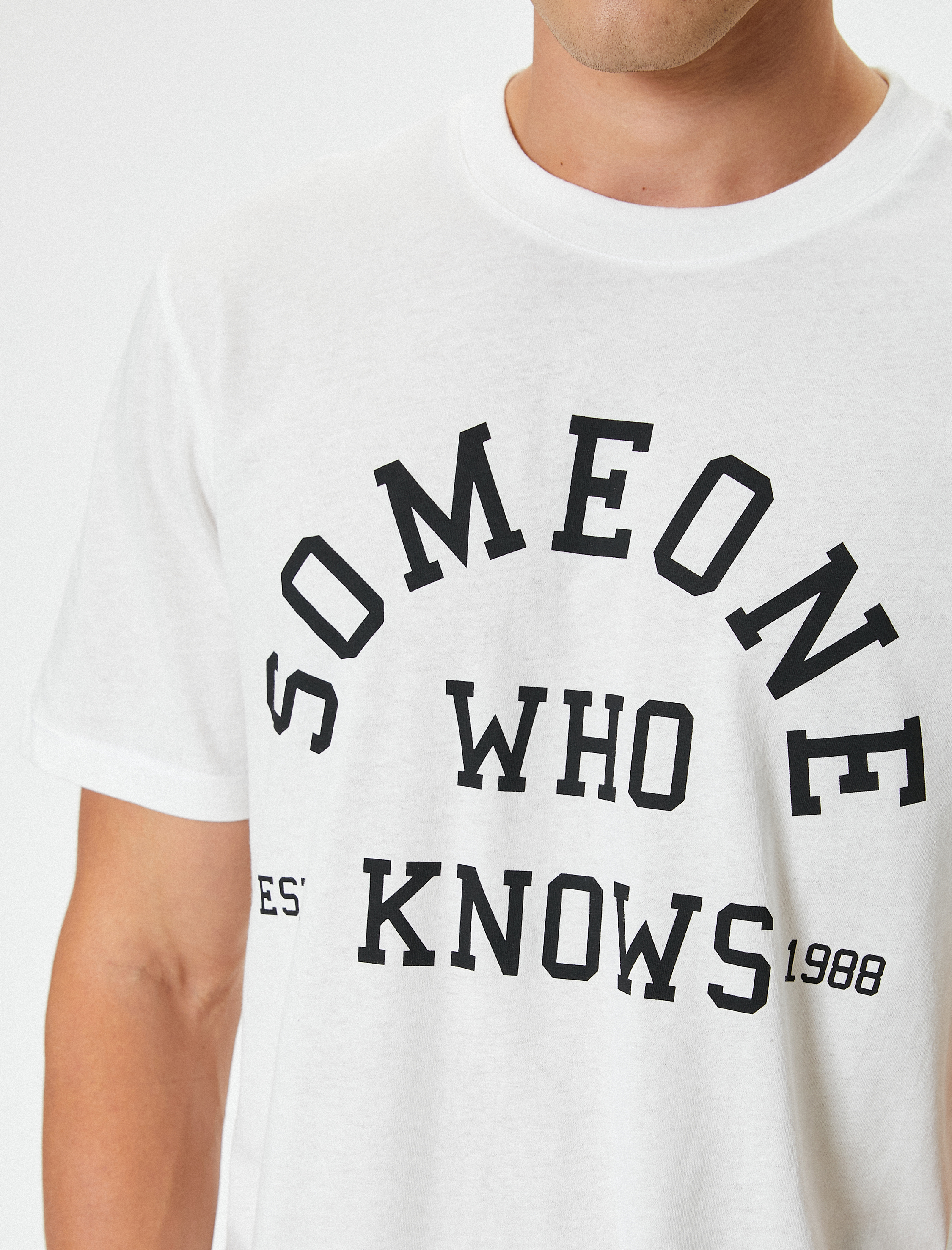   Slogan Baskılı Tişört Kısa Kollu Bisiklet Yaka Pamuklu Regular Fit