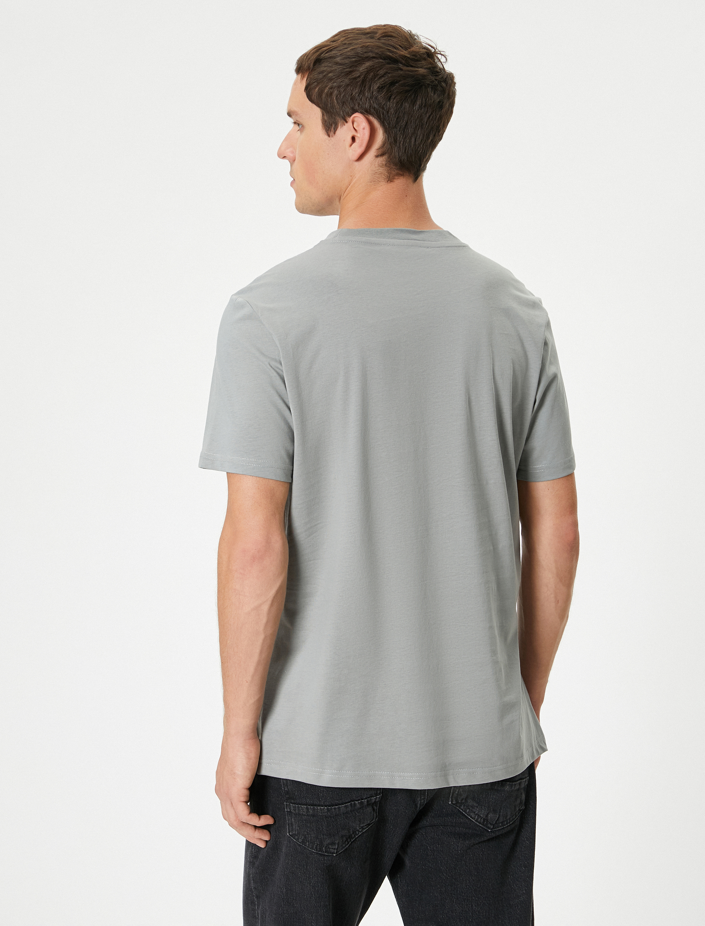   Kurukafa Grafiti Baskılı Tişört Kısa Kollu Bisiklet Yaka Pamuklu