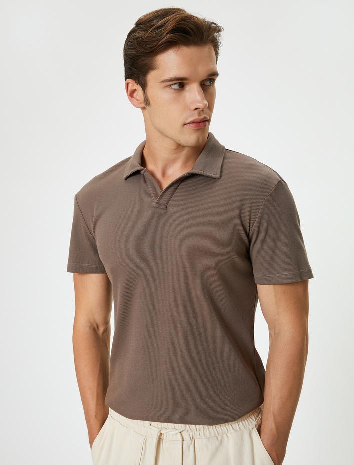  Polo Yaka Tişört Slim Fit Kısa Kollu Pamuklu