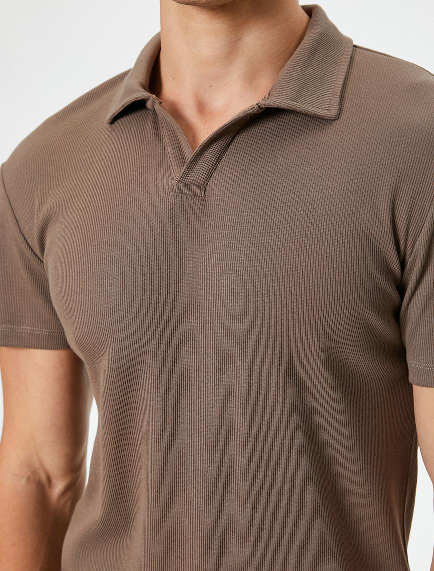   Polo Yaka Tişört Slim Fit Kısa Kollu Pamuklu