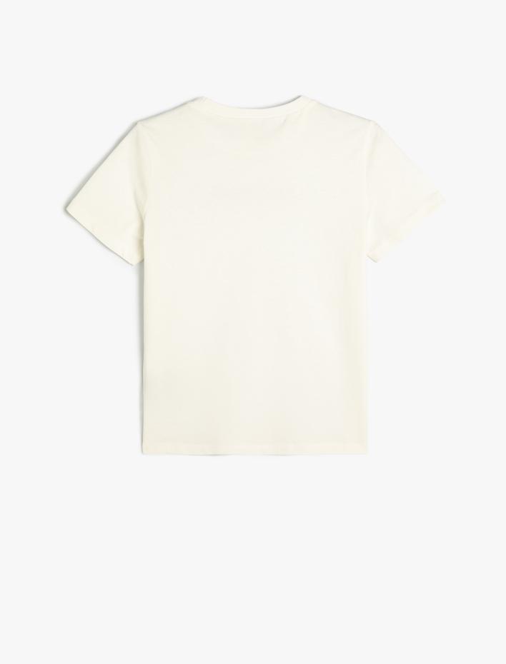 Erkek Çocuk Tişört Slogan Baskılı Kısa Kollu Bisiklet Yaka Pamuklu