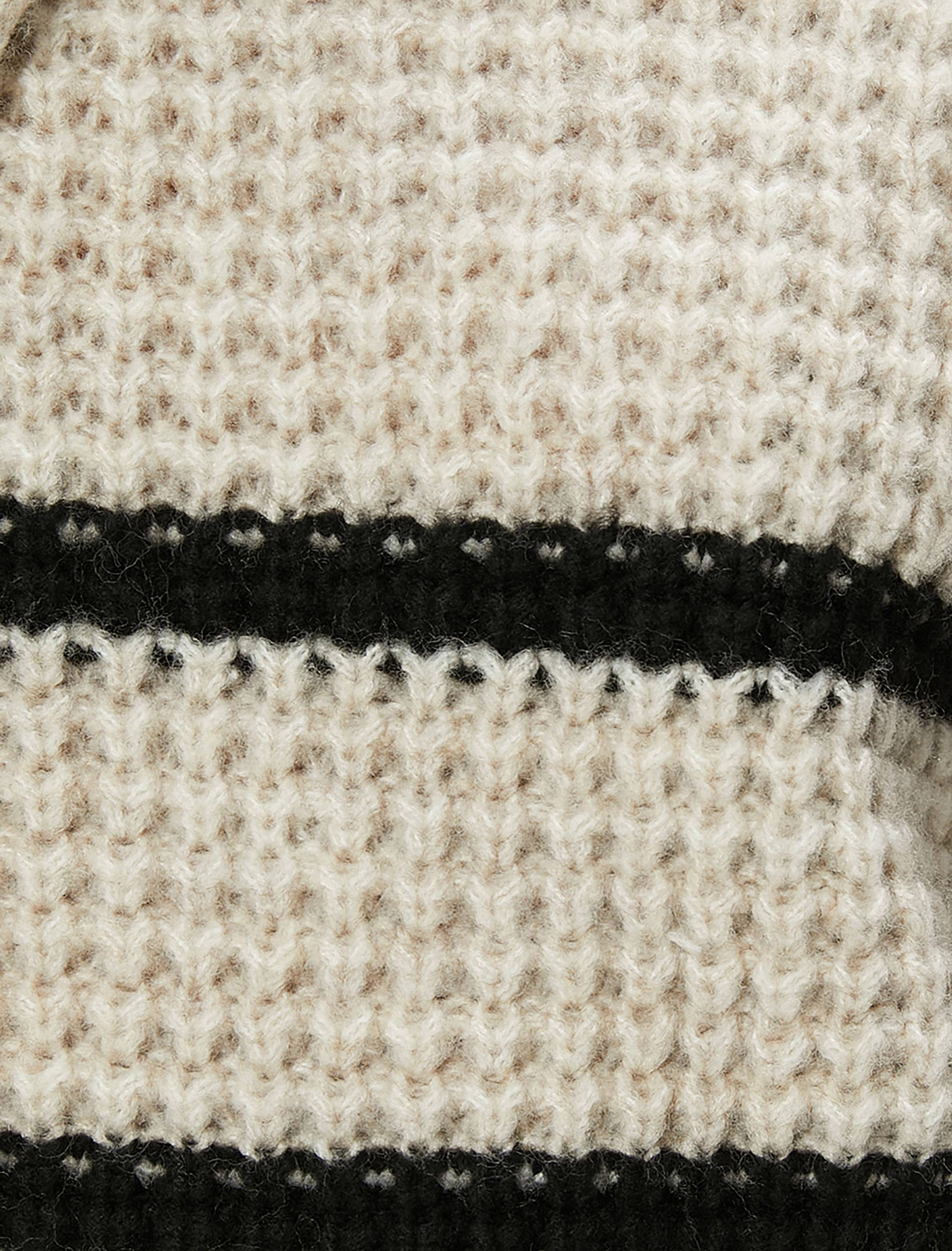   Bisiklet Yaka Triko Kazak Dokulu Şerit Desenli