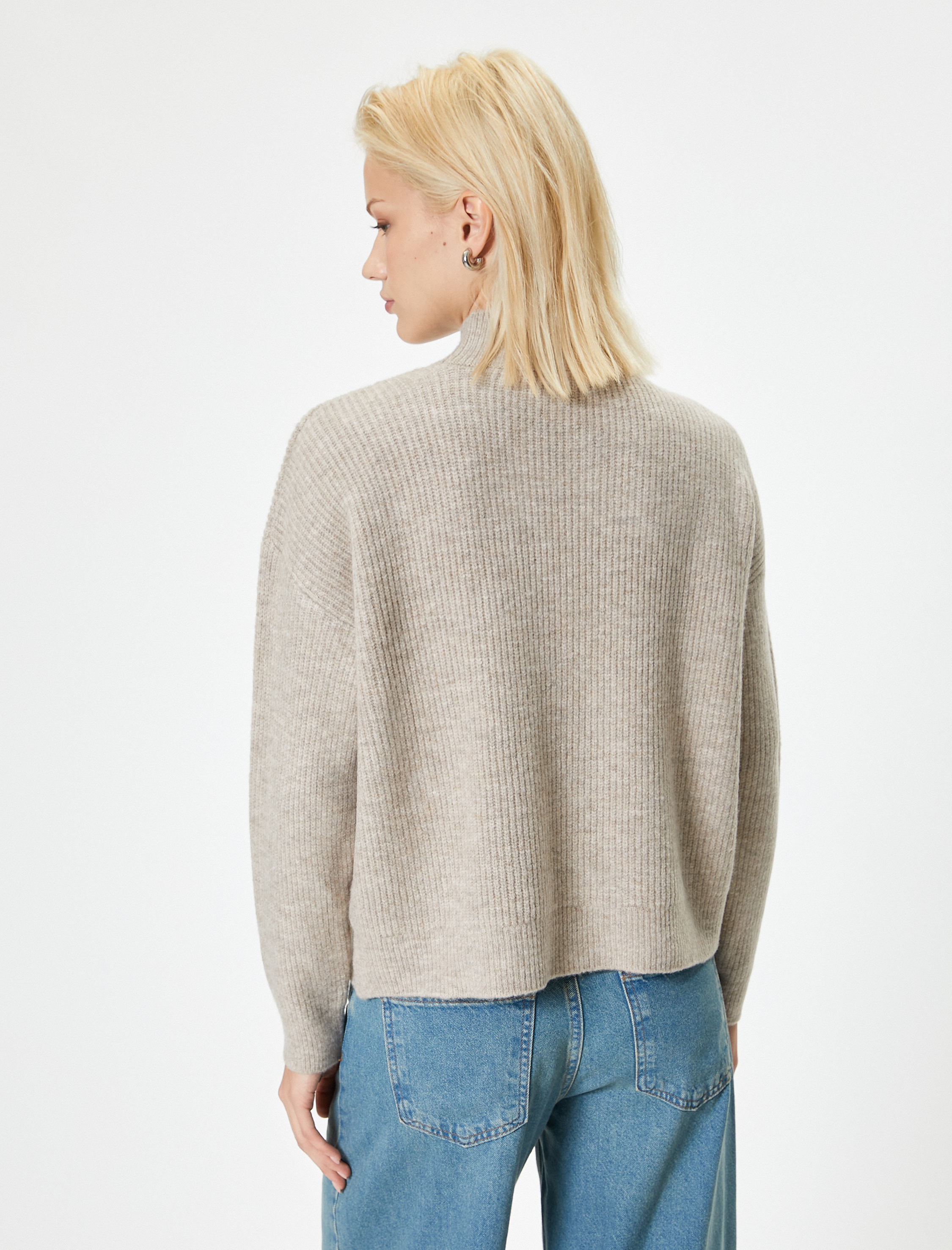   Basic Dik Yaka Oversize Kazak