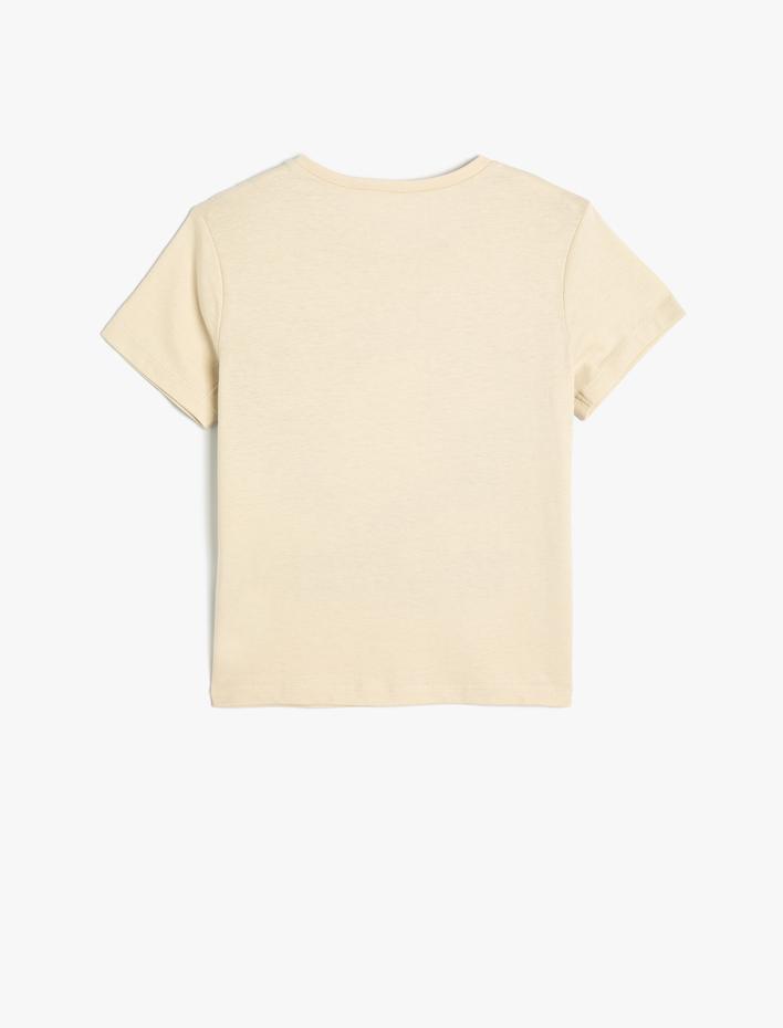 Kız Çocuk Tişört Unicorn Baskılı Kısa Kollu Bisiklet Yaka Pamuklu