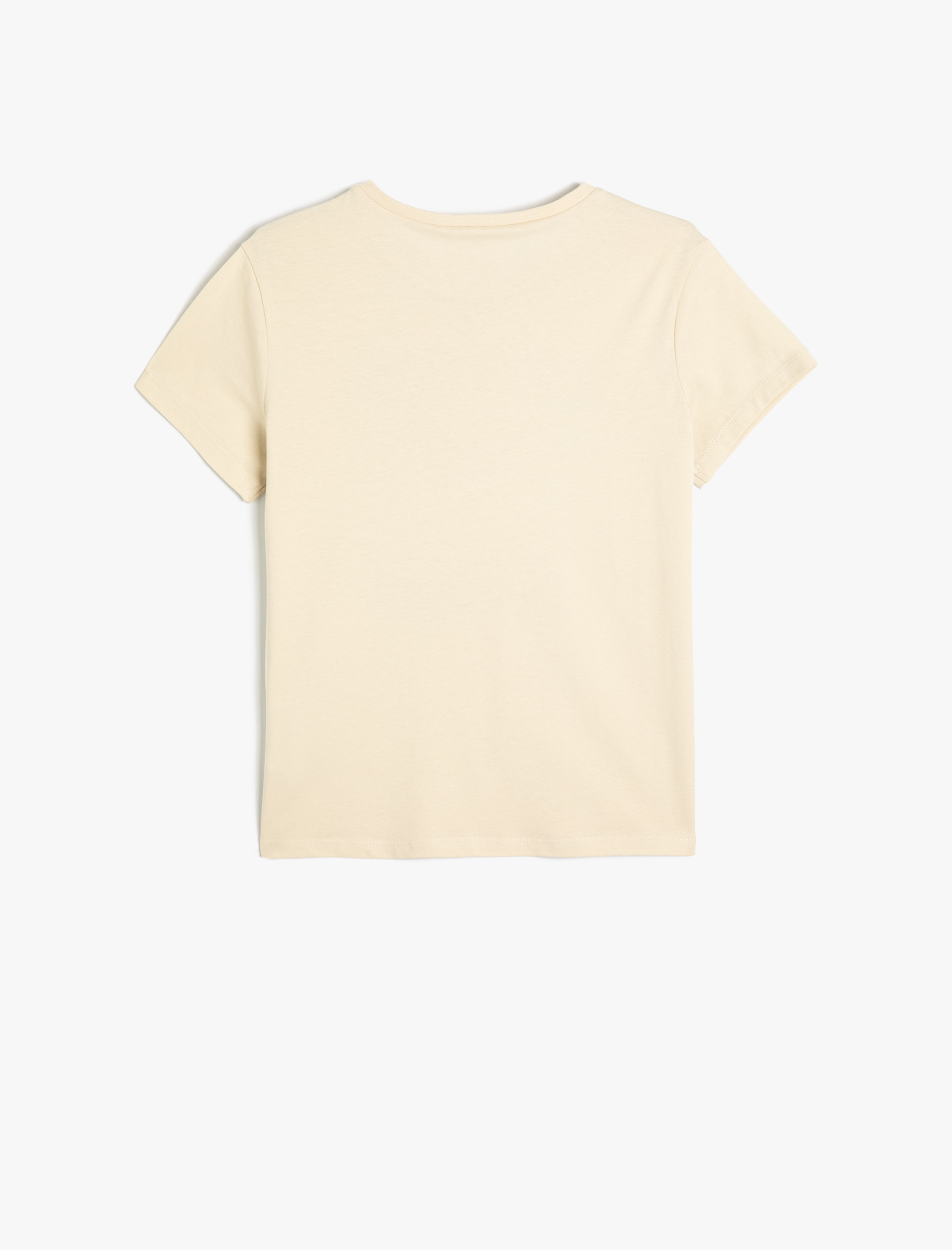  Kız Çocuk Tişört Slogan Baskılı Kısa Kollu Bisiklet Yaka Pamuklu