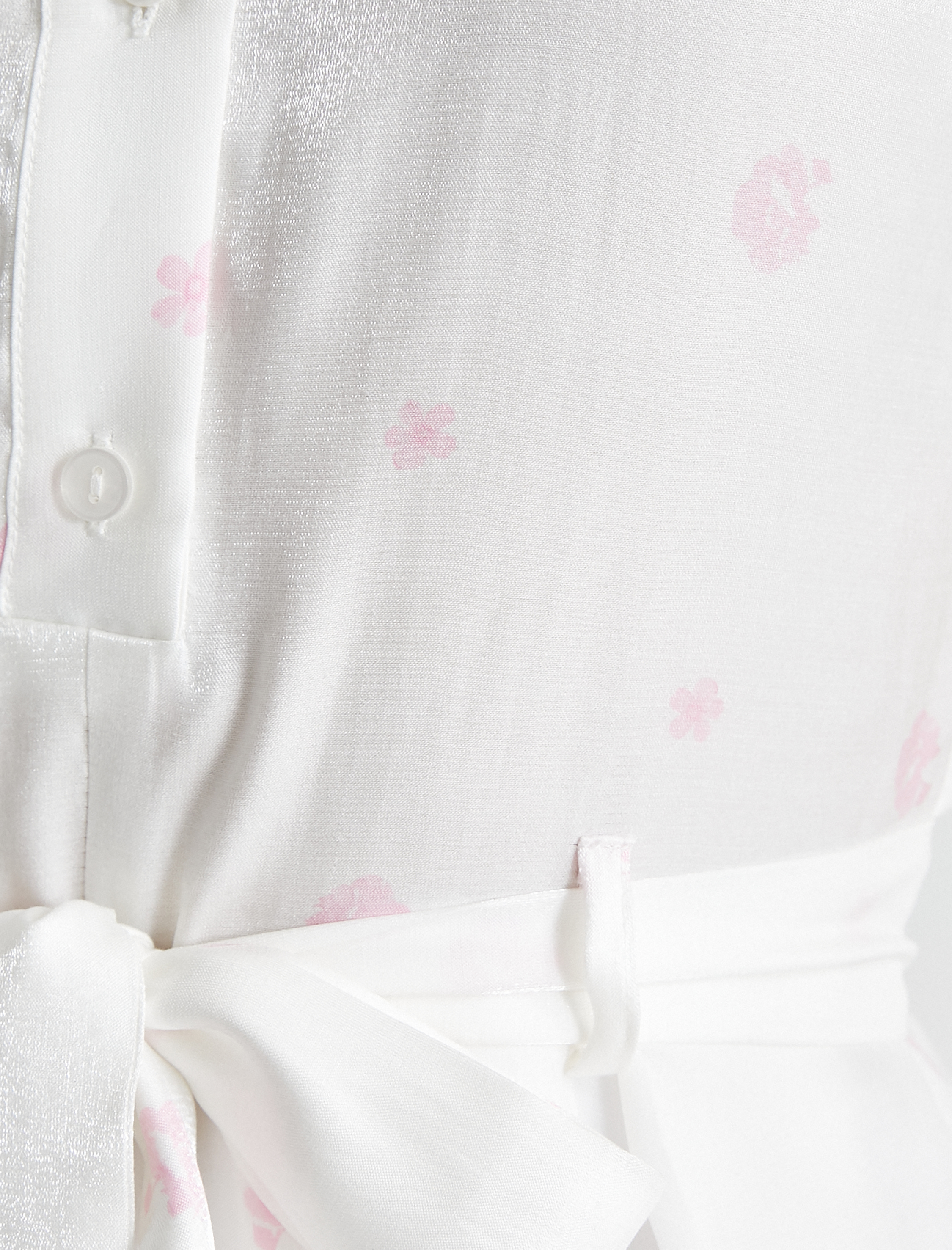   Viskon Çiçekli Gömlek Elbise Mini Boy Kolsuz Astarlı Fiyonklu