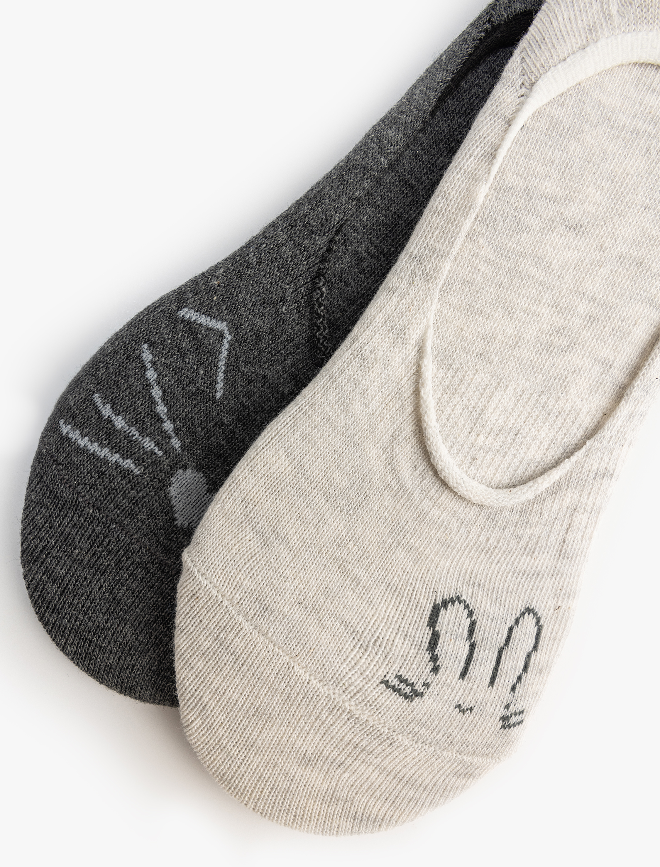  Kadın 2'li Babet Çorap Seti Kedi Desenli Çok Renkli