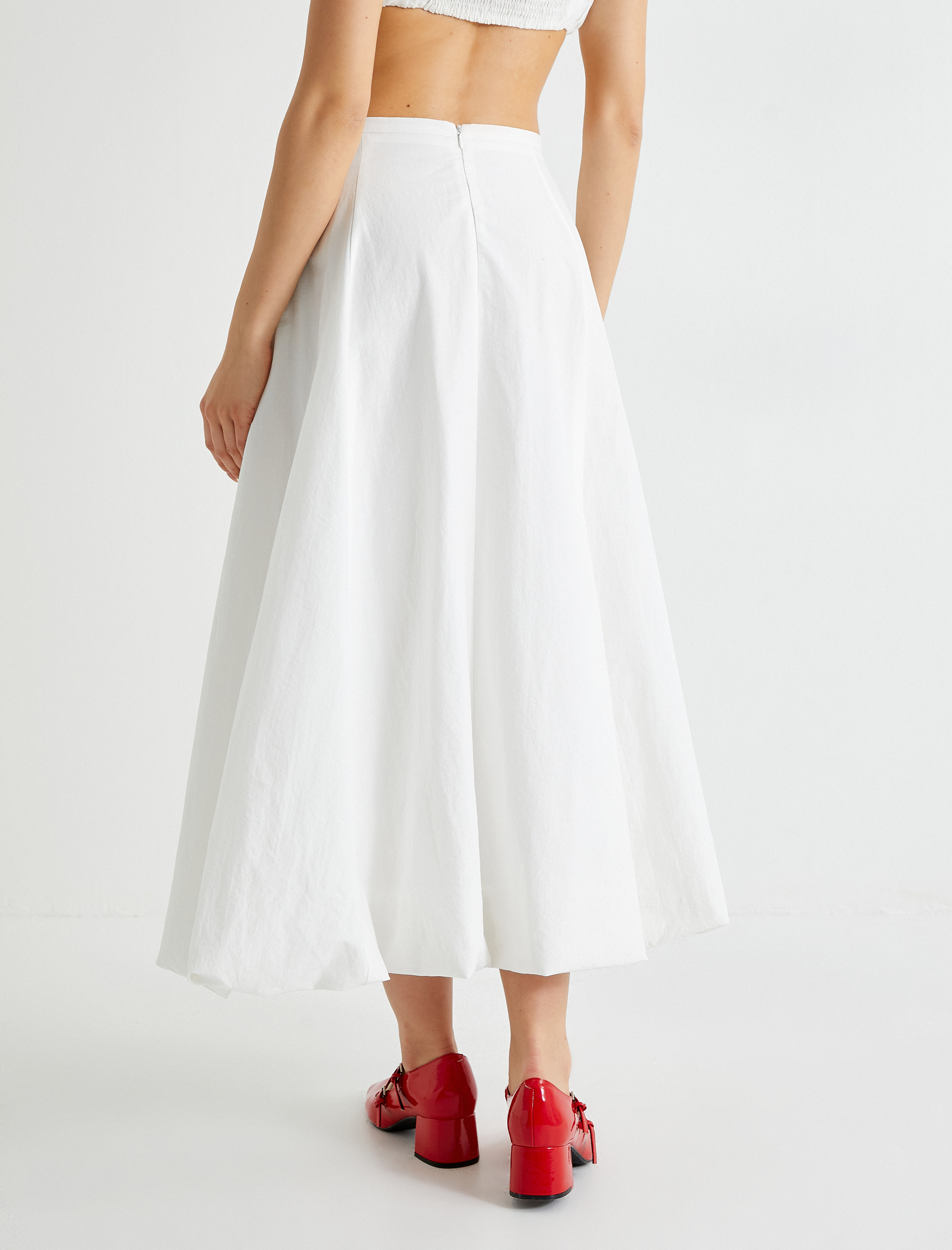   Uzun Balon Etek Astarlı Pamuklu Standart Bel