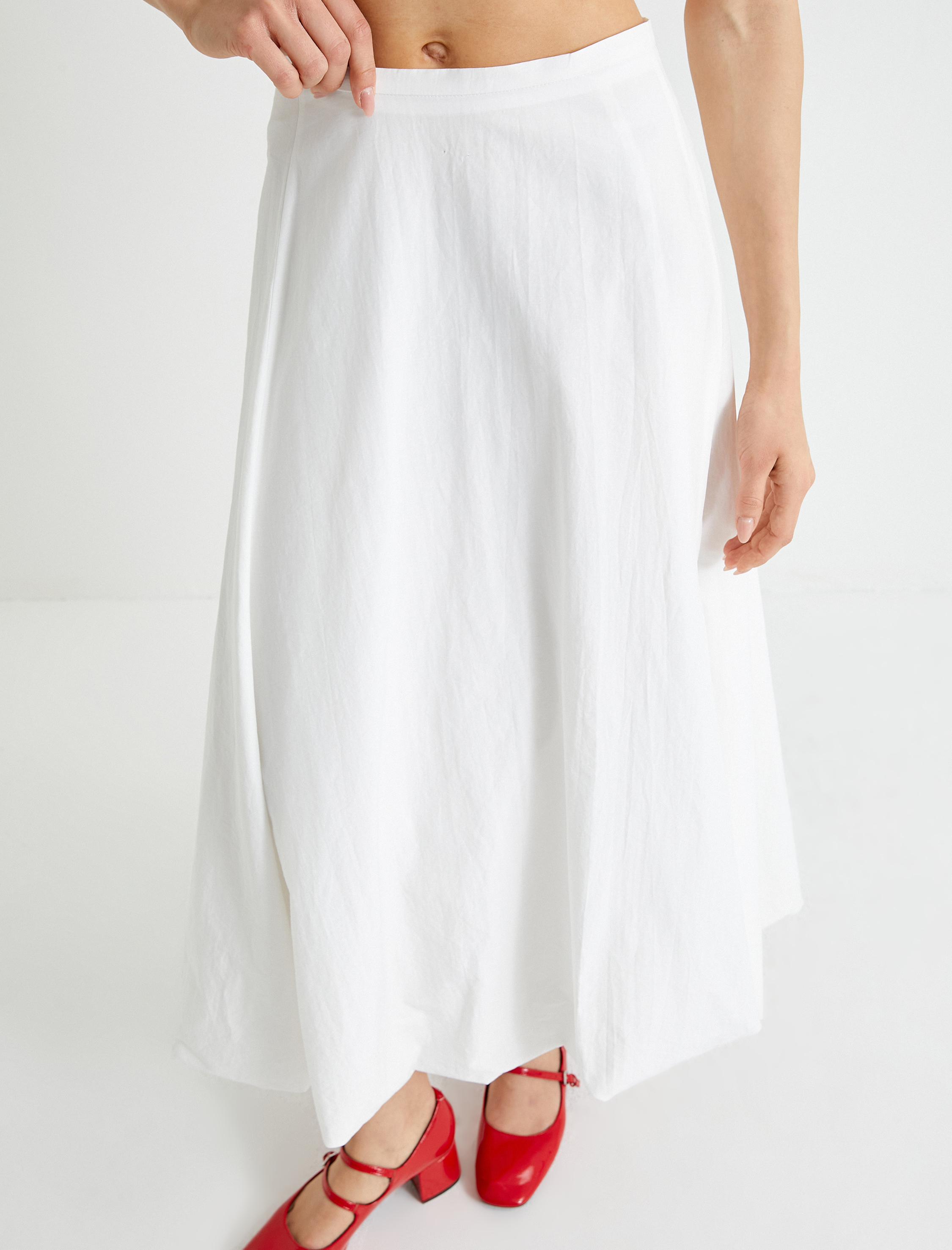   Uzun Balon Etek Astarlı Pamuklu Standart Bel