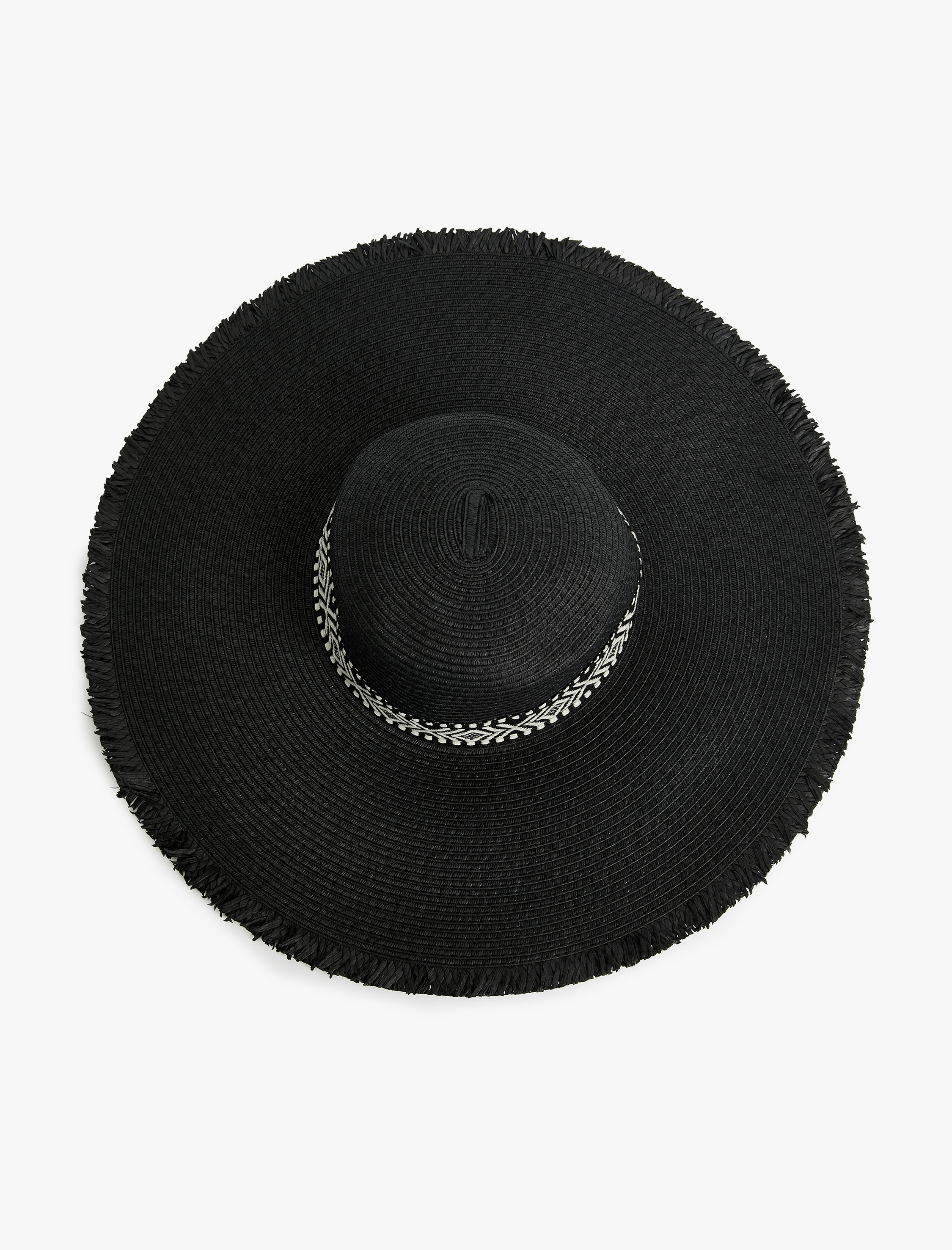  Kadın Hasır Şapka Bant Detaylı