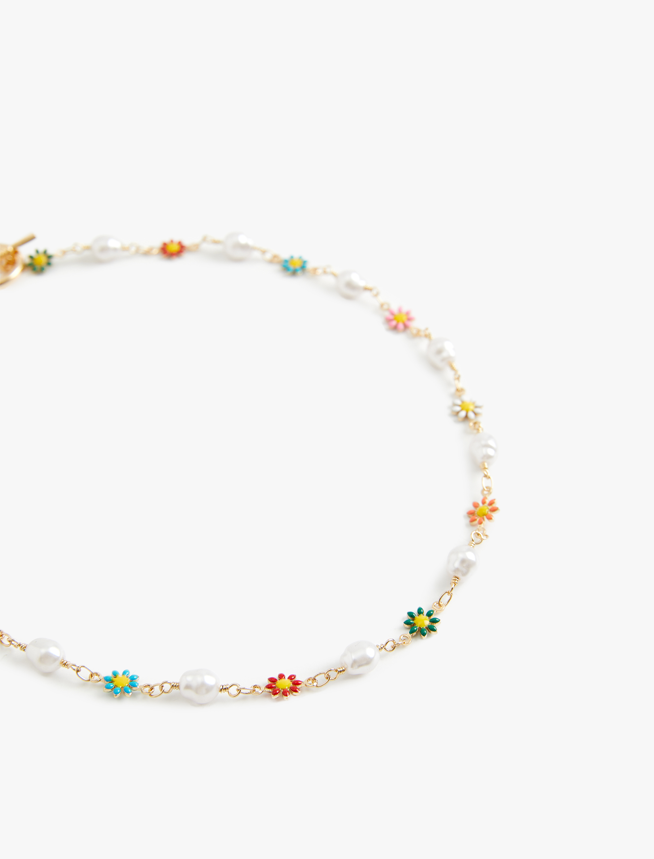  Kadın Boncuklu Çiçekli Kolye