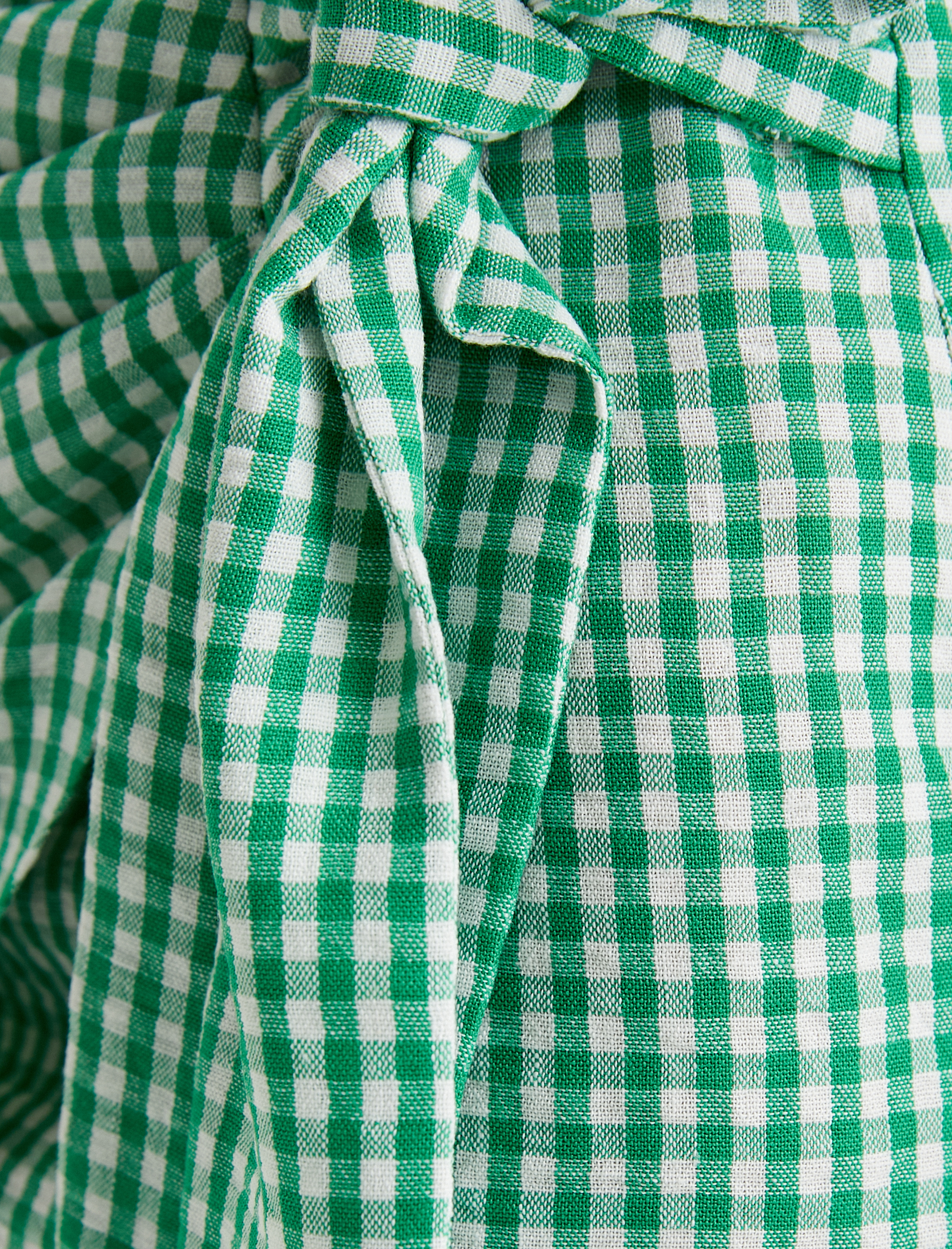   Koton X Sibil Çetinkaya - Pötikareli Mini Kruvaze Etek Yandan Bağlama Detaylı