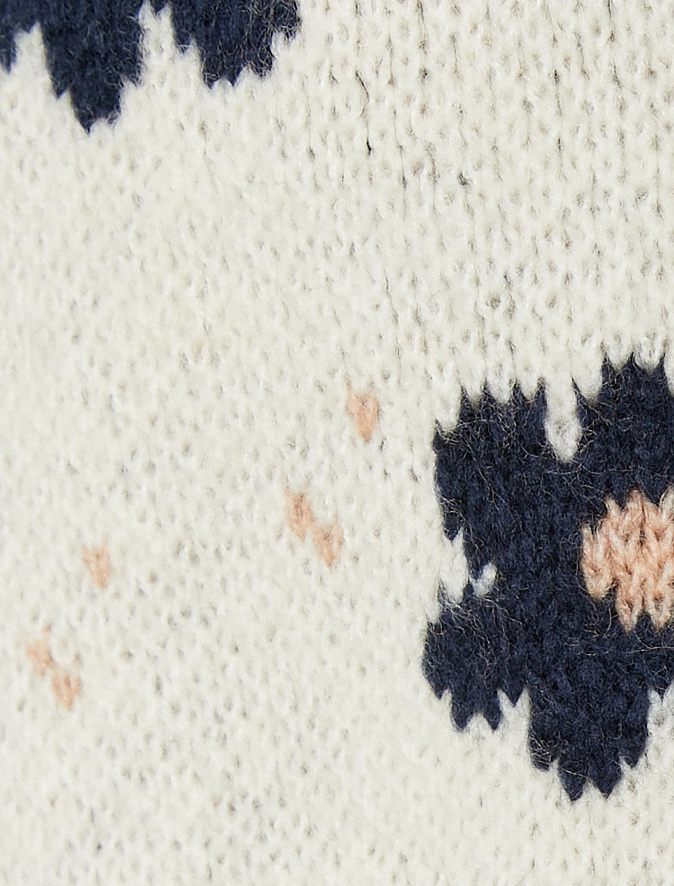   Çiçekli Triko Hırka Bisiklet Yaka Düğmeli Jakarlı