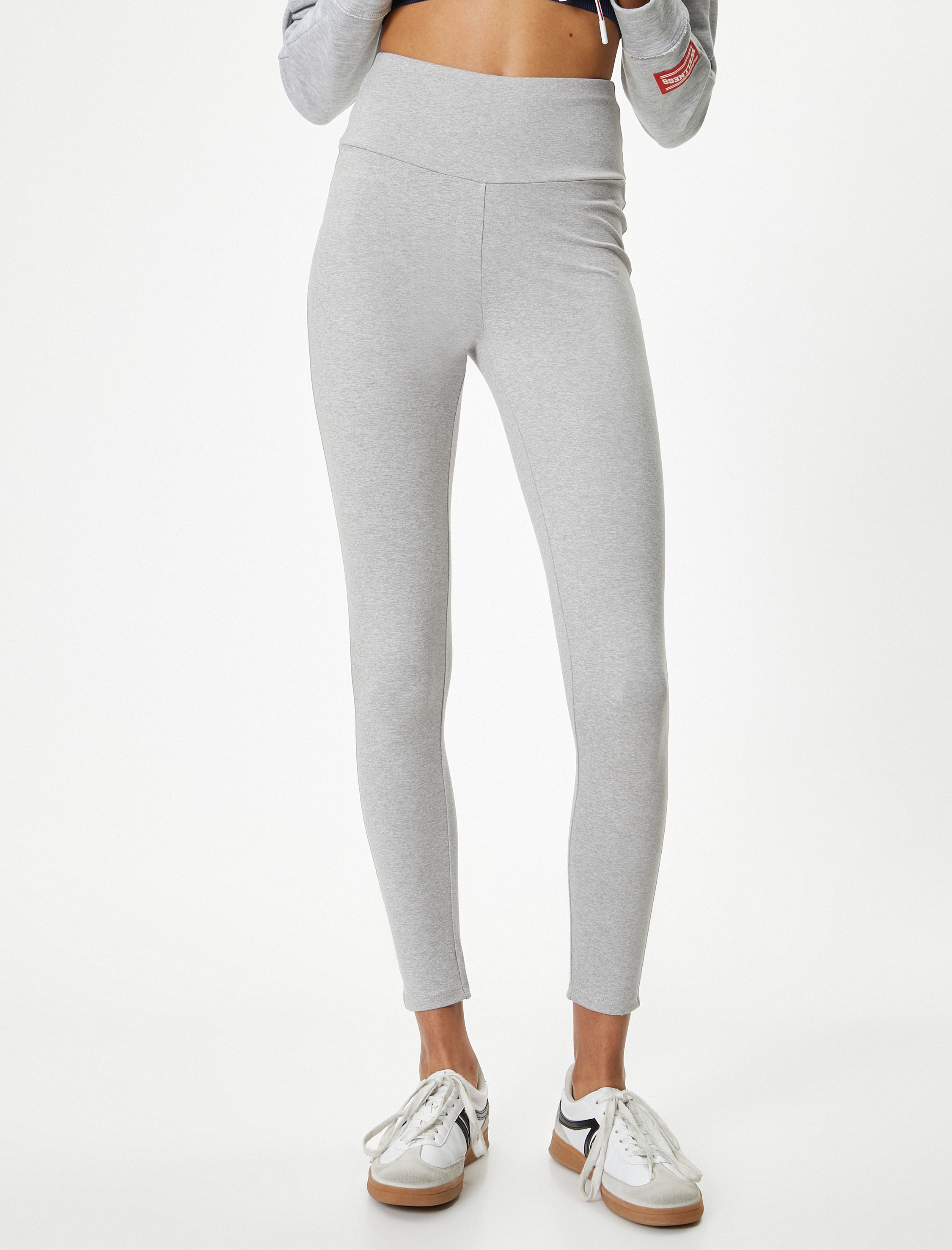 Yüksek Bel Yumuşak Tuşe Slim Fit Spor Tayt