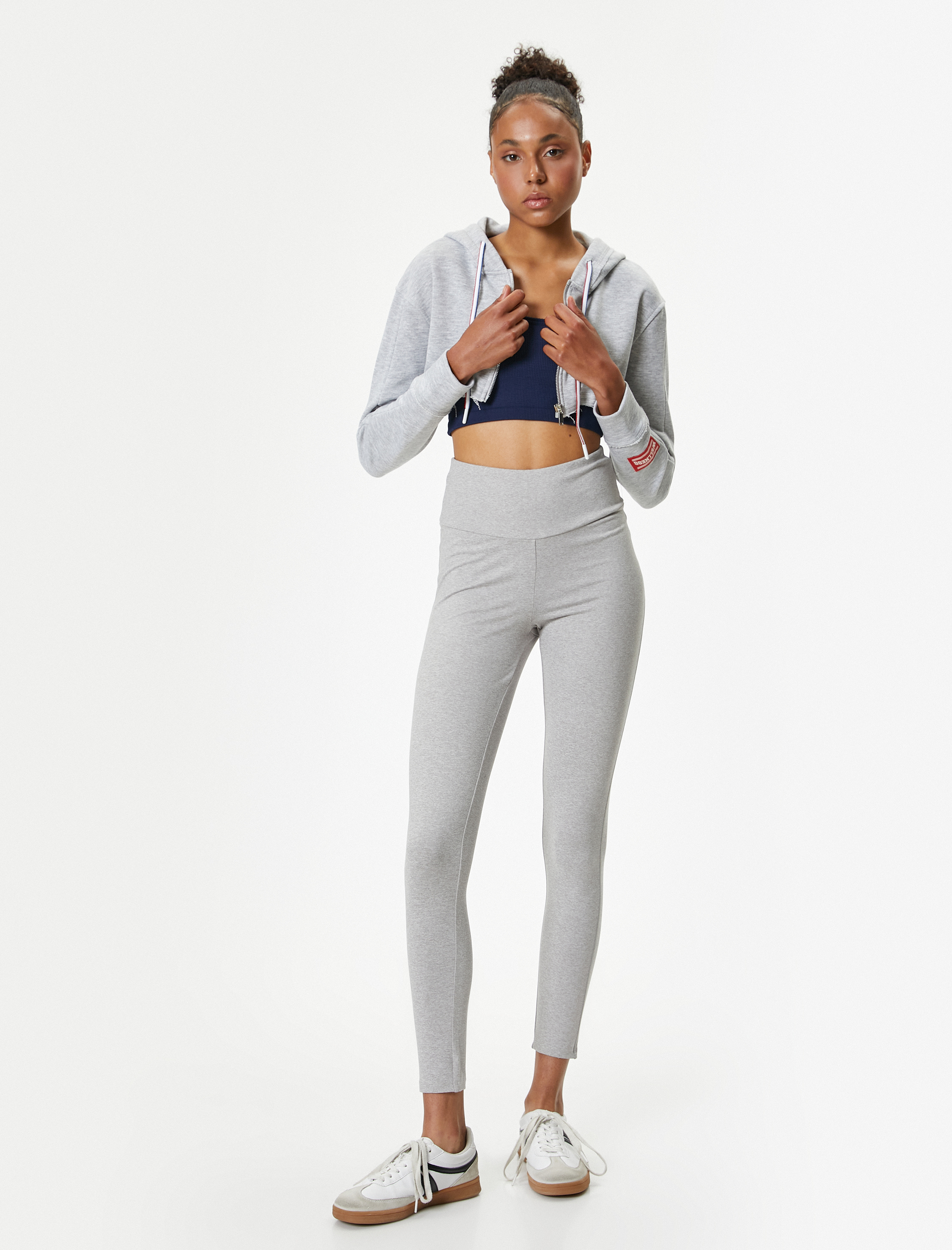 Yüksek Bel Yumuşak Tuşe Slim Fit Spor Tayt