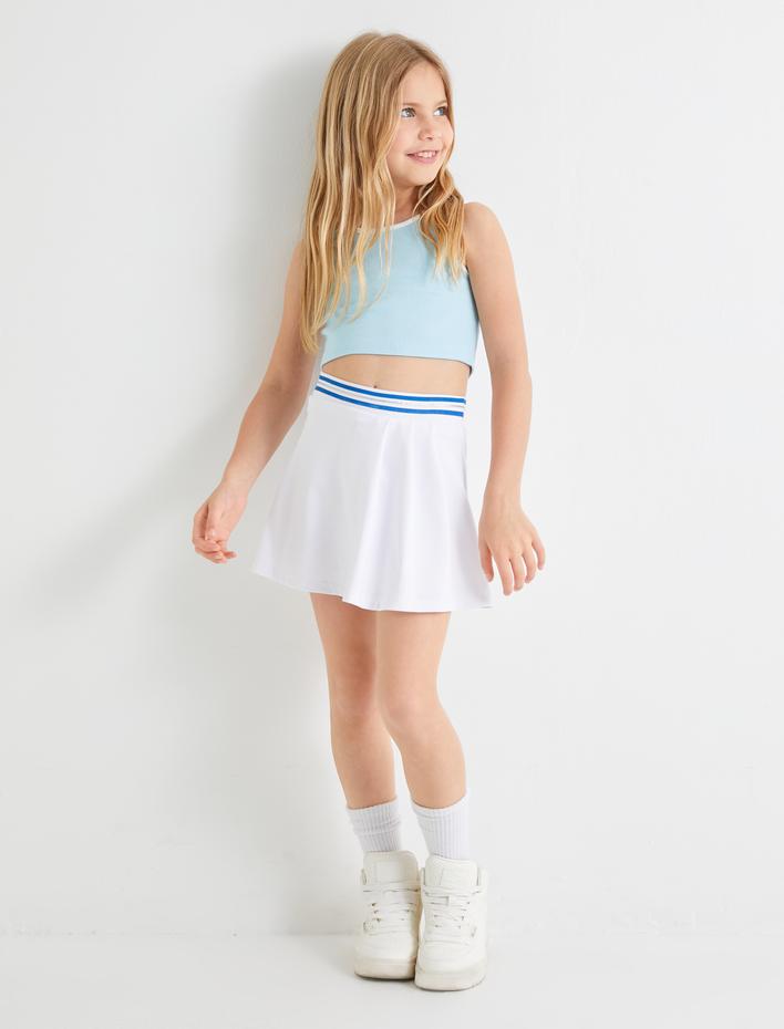 Kız Çocuk Basic Atlet Kolsuz Ribanalı Bisiklet Yaka