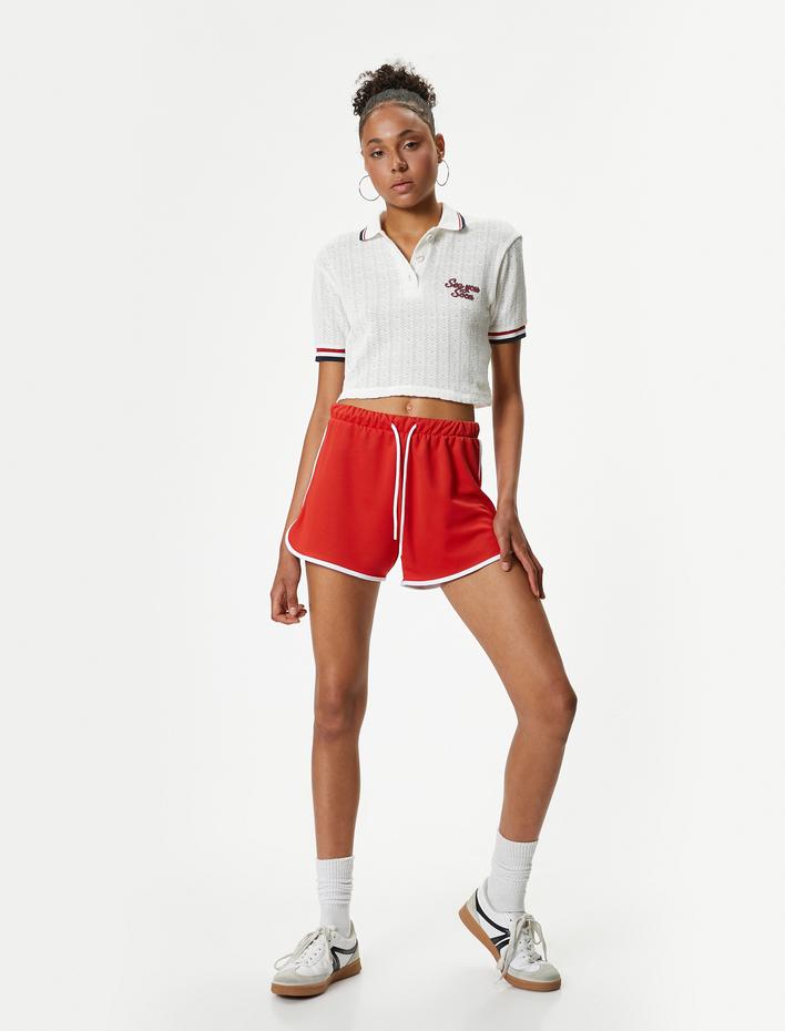  Mini Şort Beli Bağcıklı Oversize Biyeli