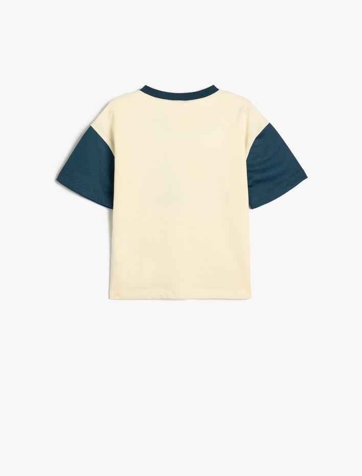 Erkek Bebek Tişört Yaz Temalı Kısa Kollu Bisiklet Yaka Pamuklu