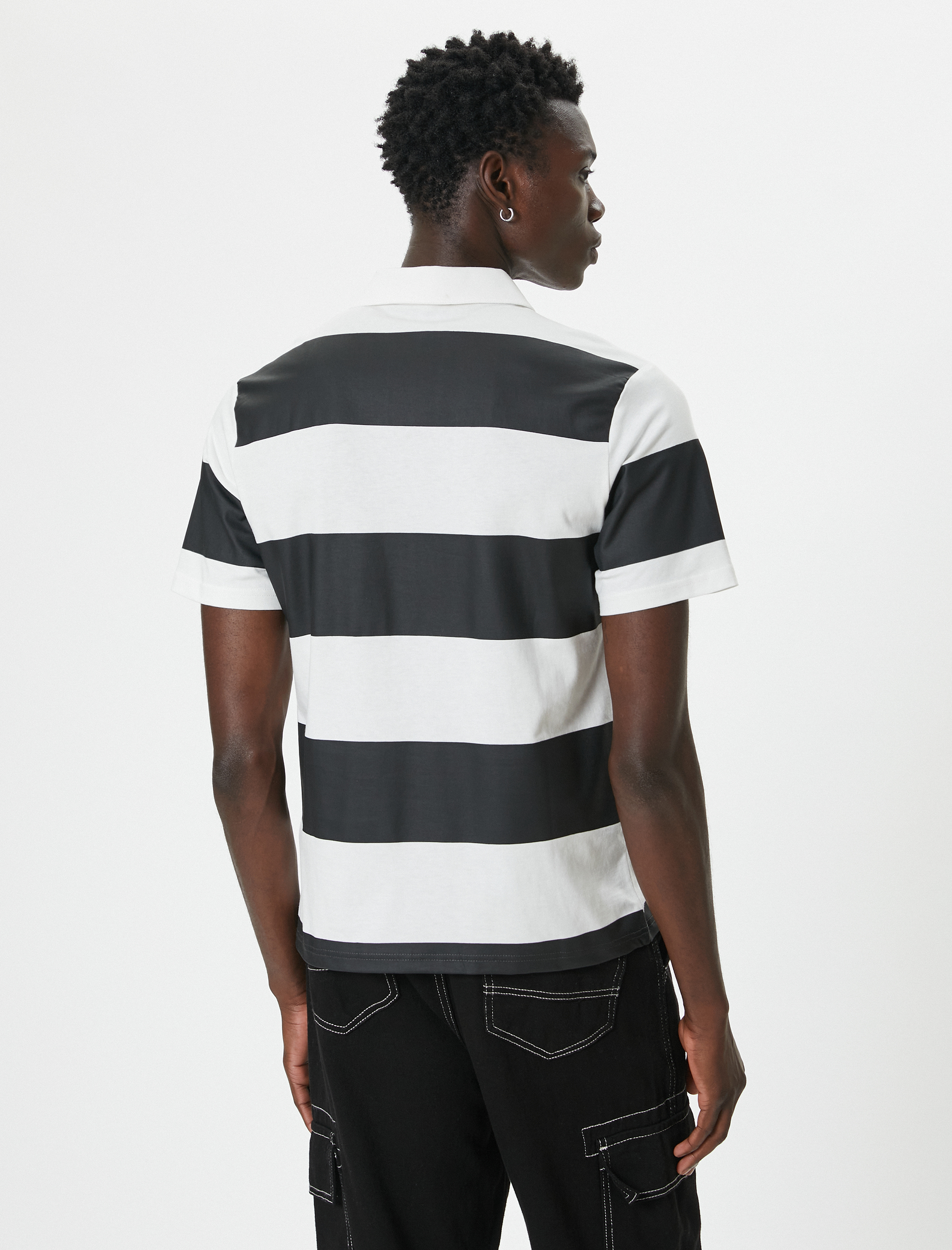   Polo Yaka Tişört Slogan Baskılı Kısa Kollu